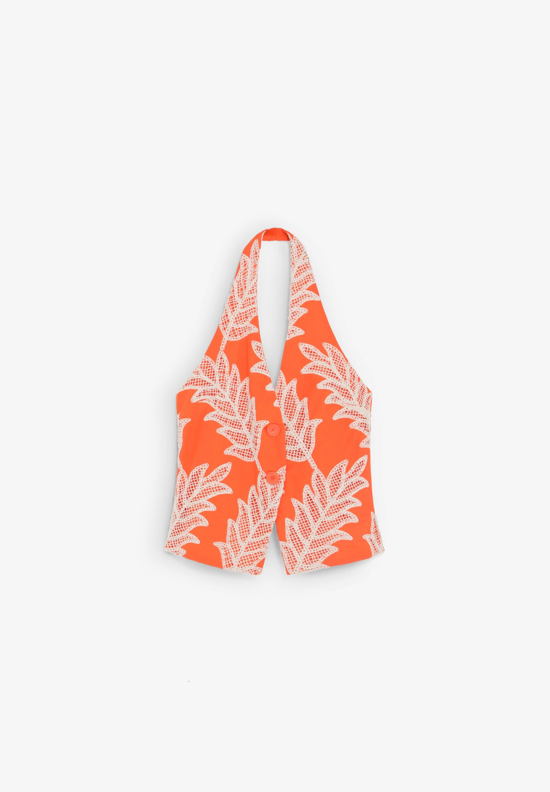 TOP HALTER COM BORDADOS