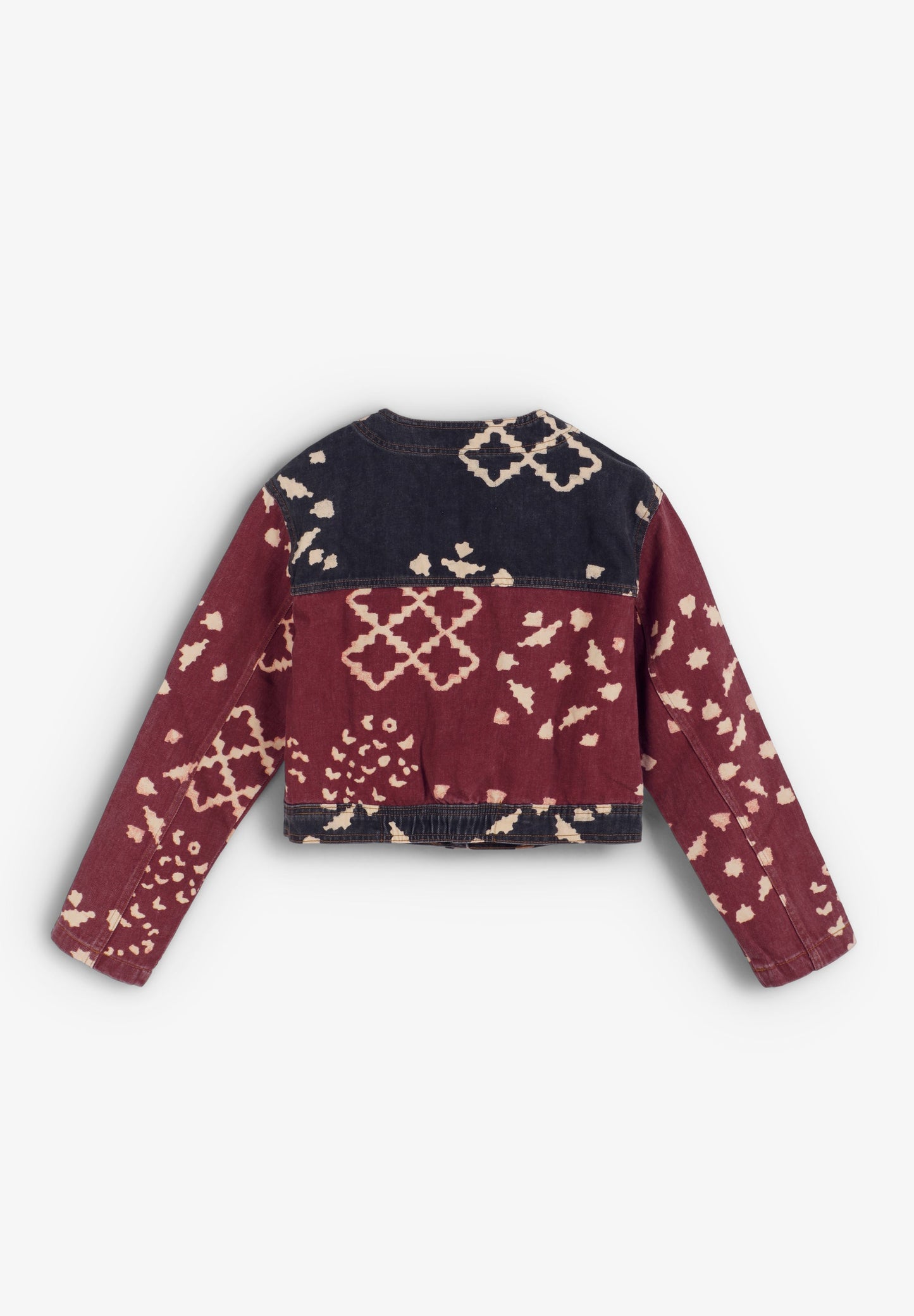 CAMISA DENIM CROPPED COM PADRÃO