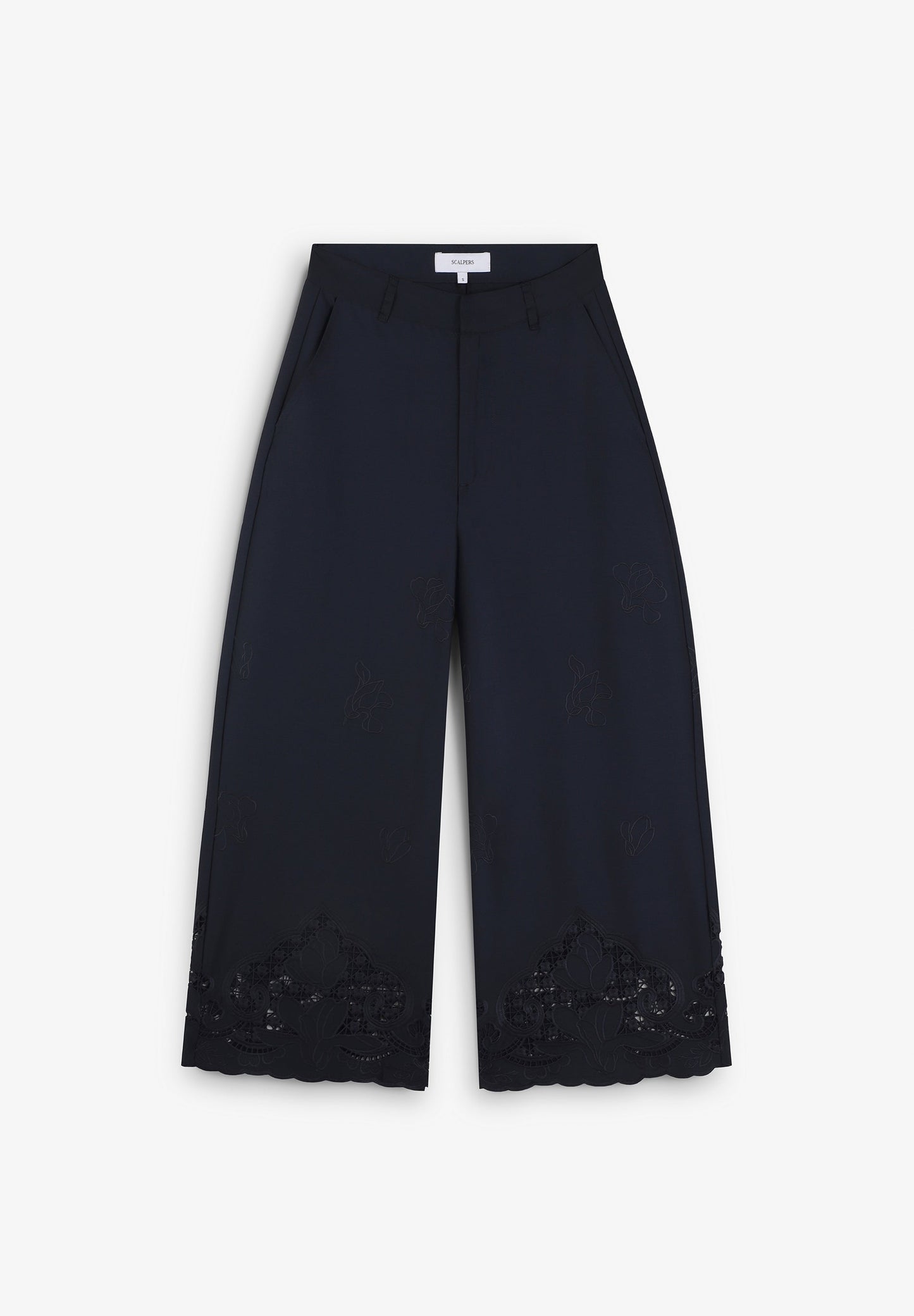 CALÇAS CULOTTES COM BORDADO
