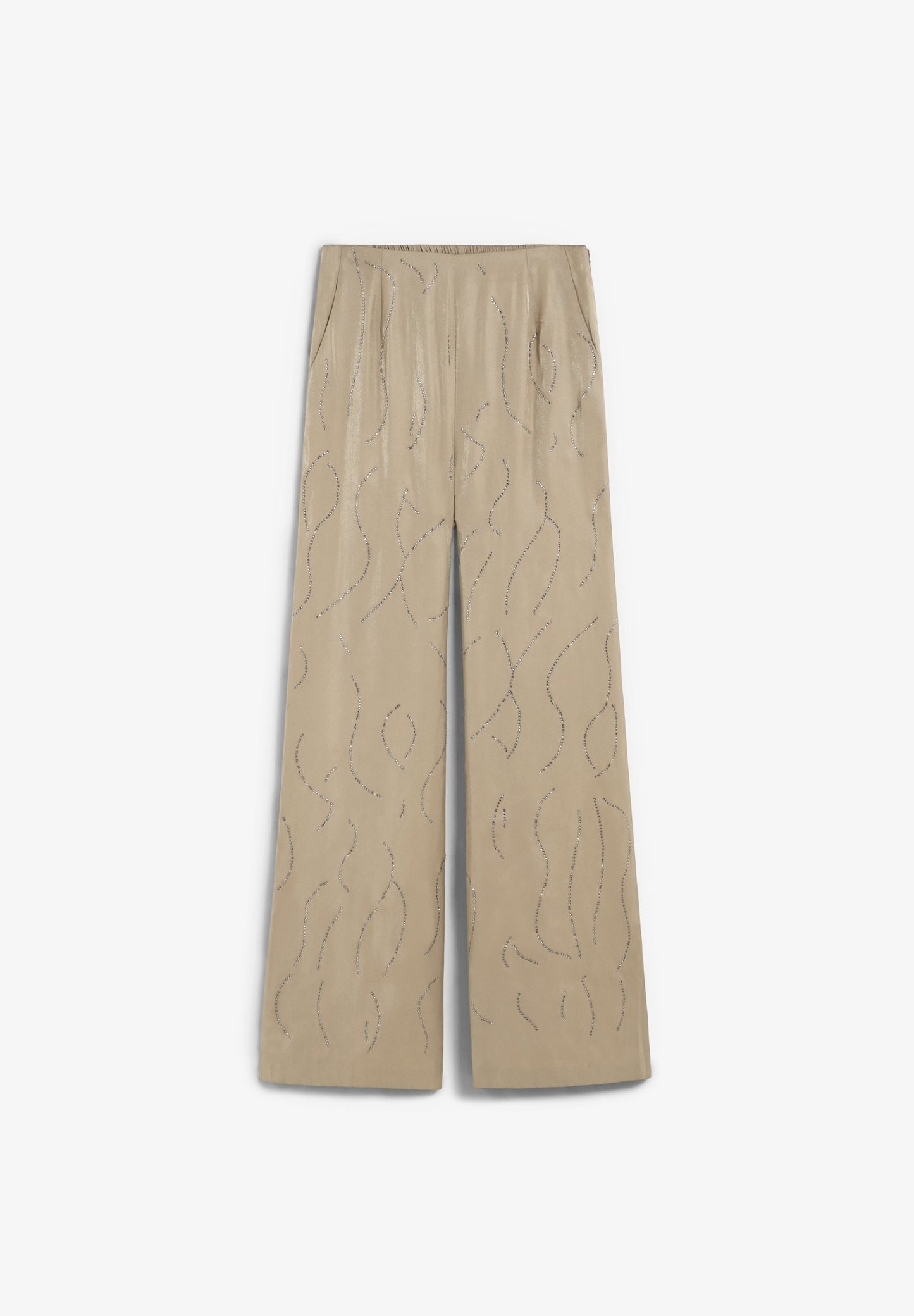 CALÇAS FLUIDAS COM PEDRAS DE STRASS