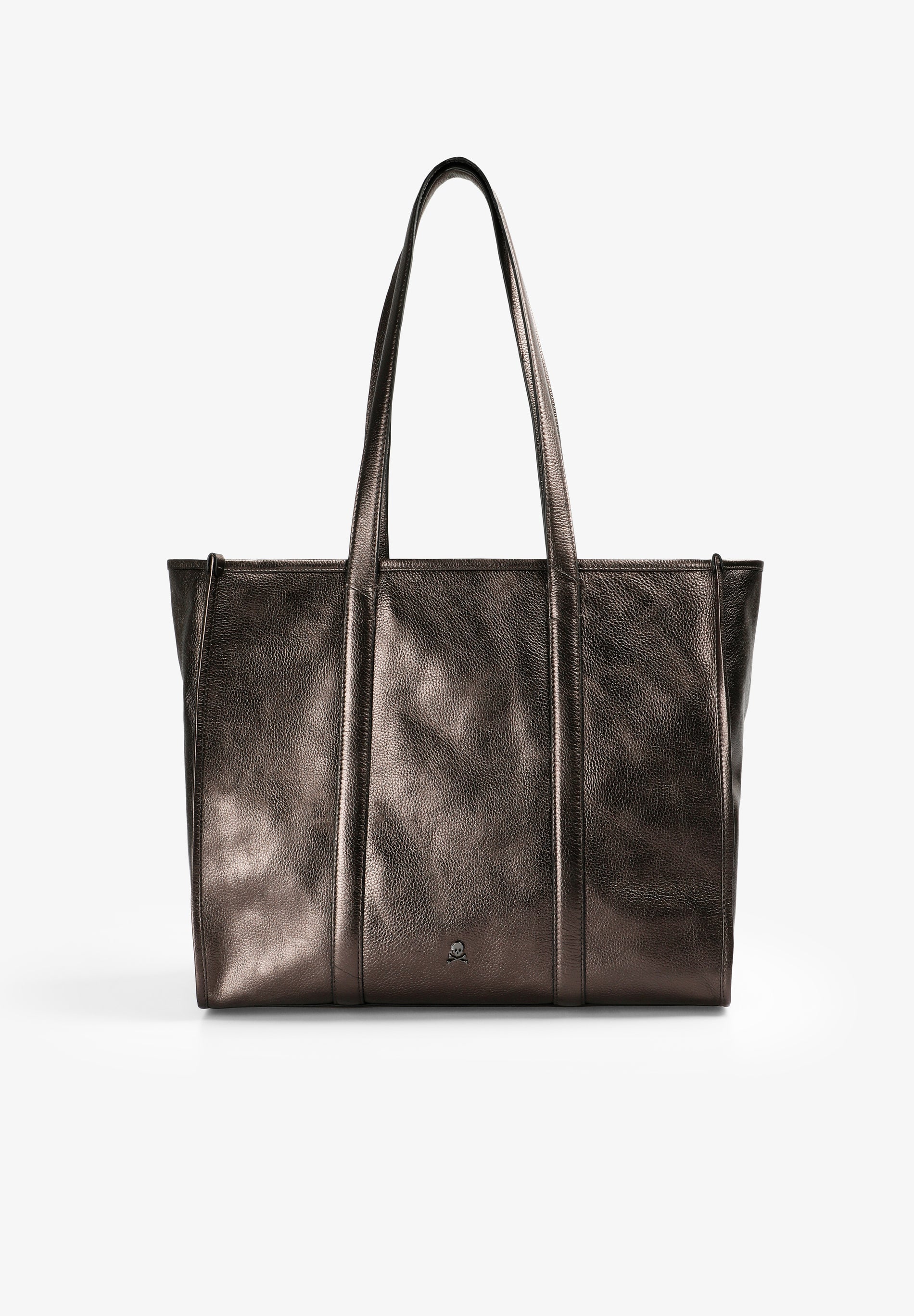 BOLSA TOTE BAG EM PELE METALIZADA