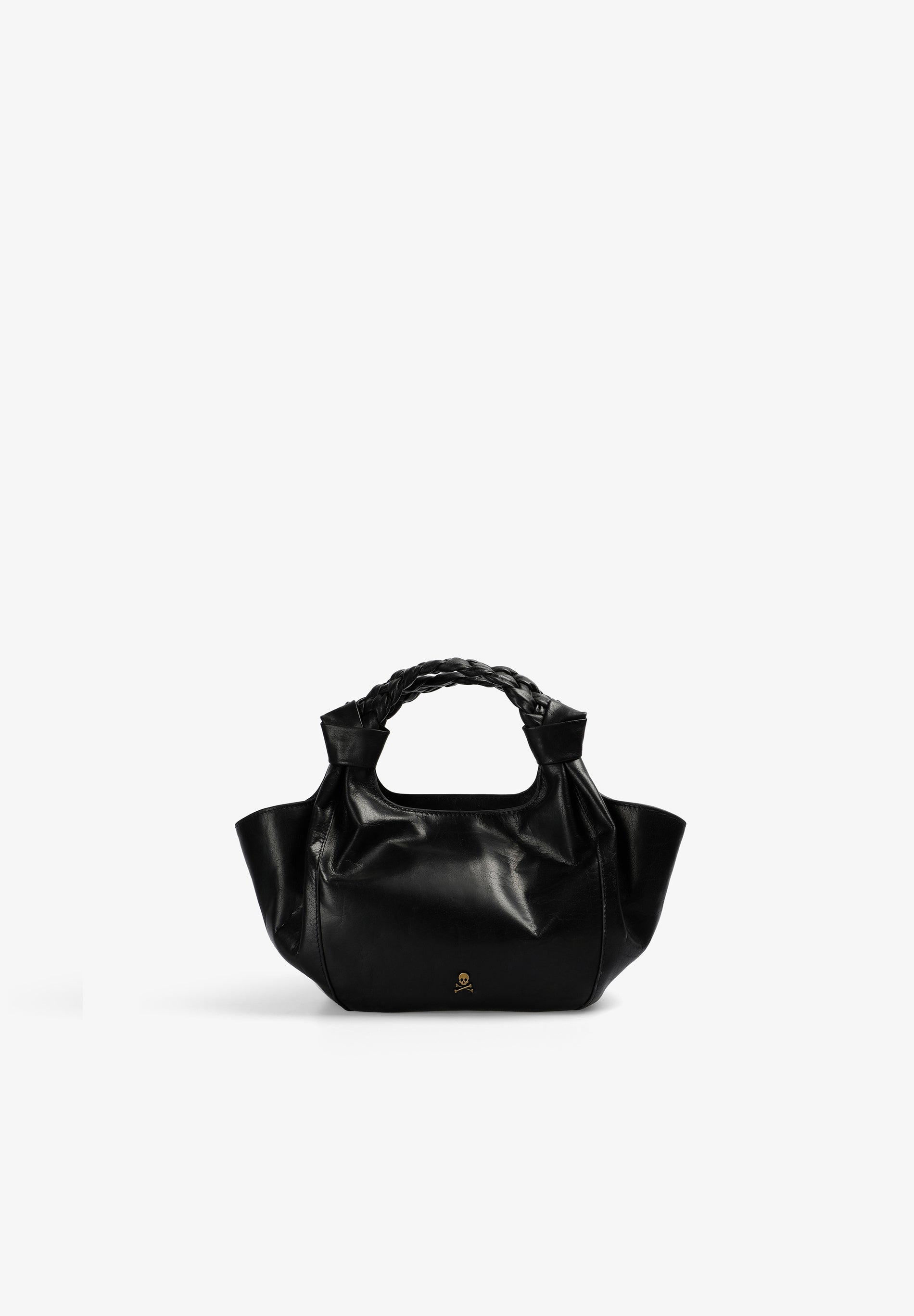 BOLSA MINI EM PELE COM ALÇA TRANÇADA