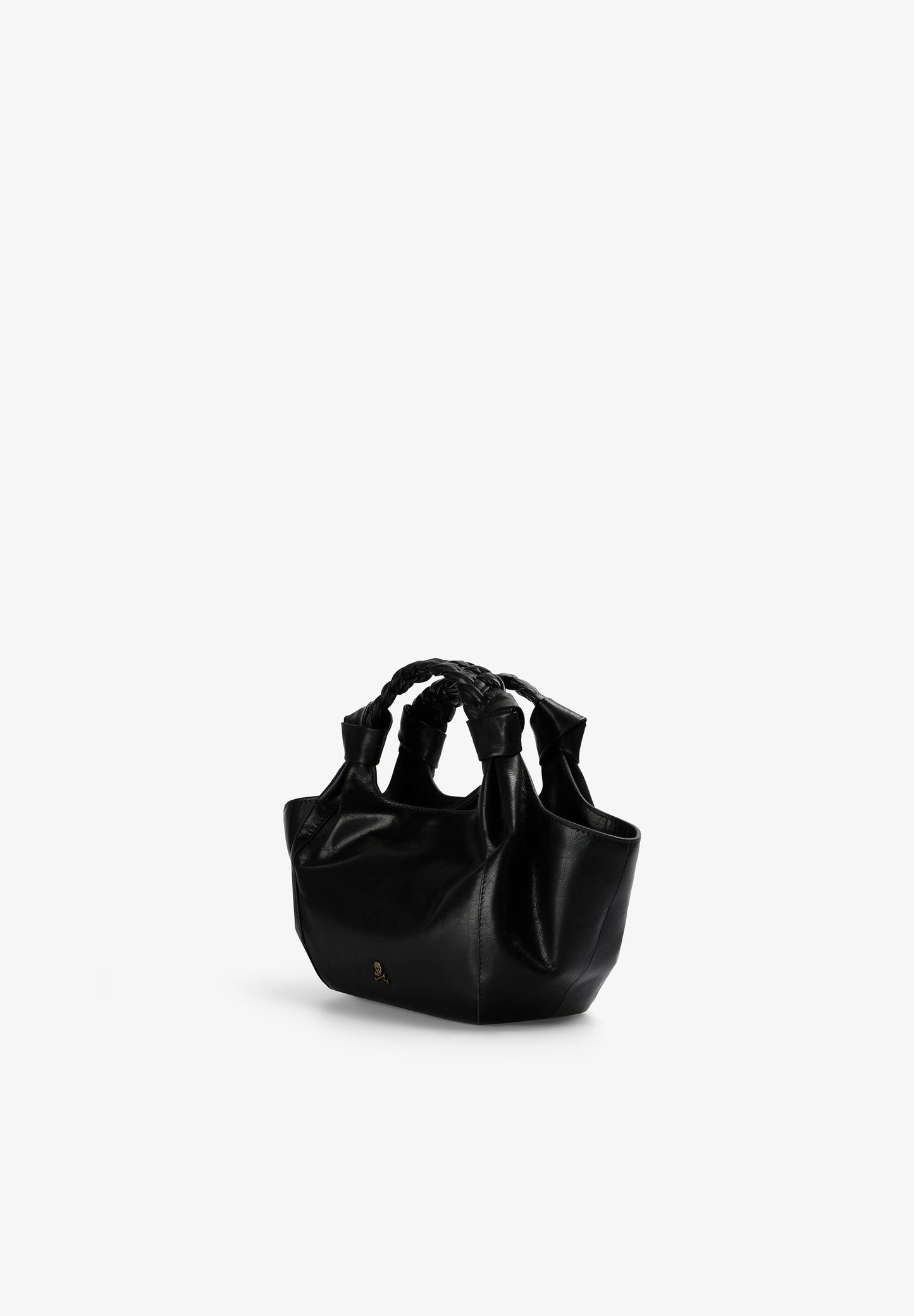 BOLSA MINI EM PELE COM ALÇA TRANÇADA