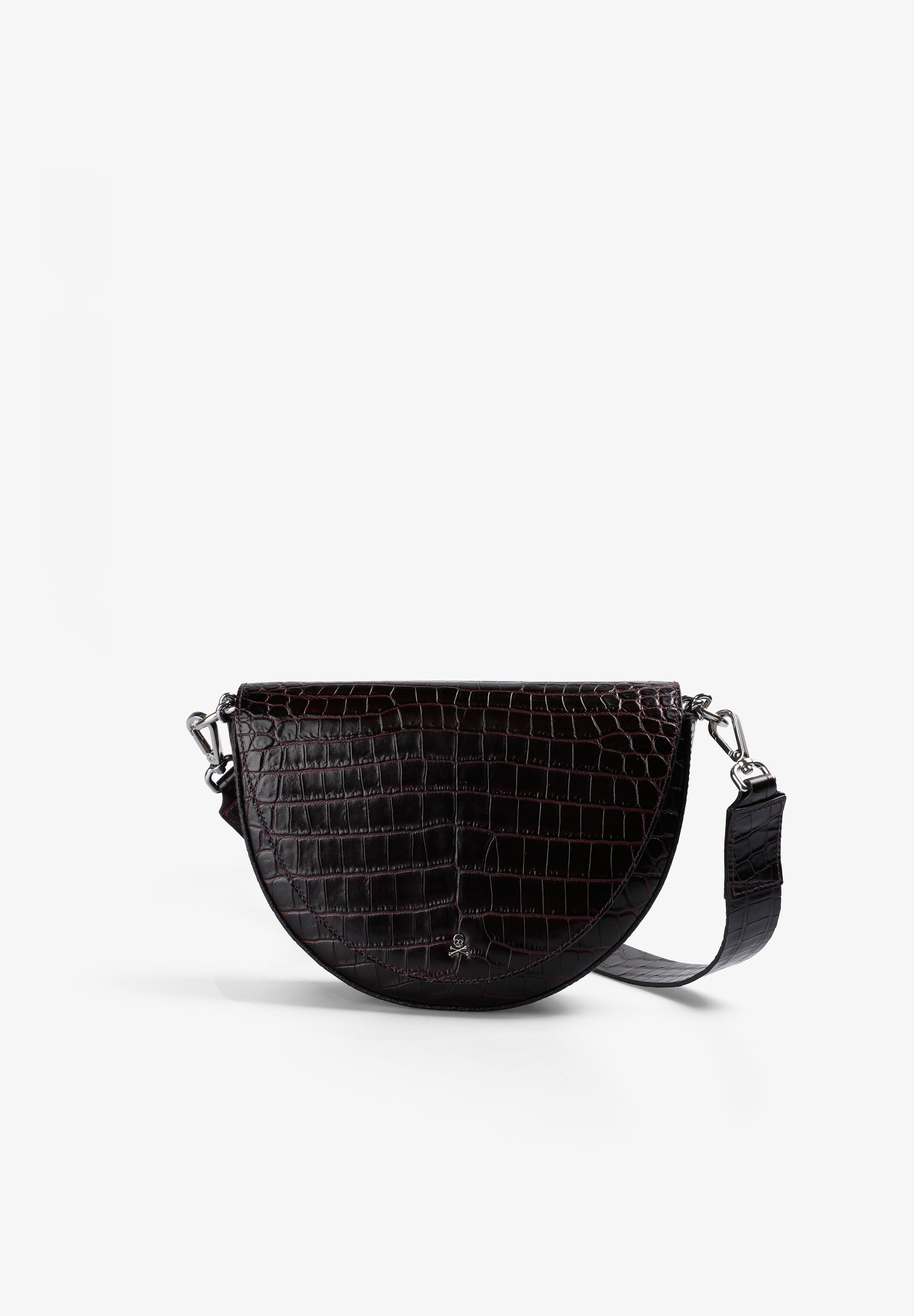 BOLSA EM PELE GRAVADA COM CORRENTE