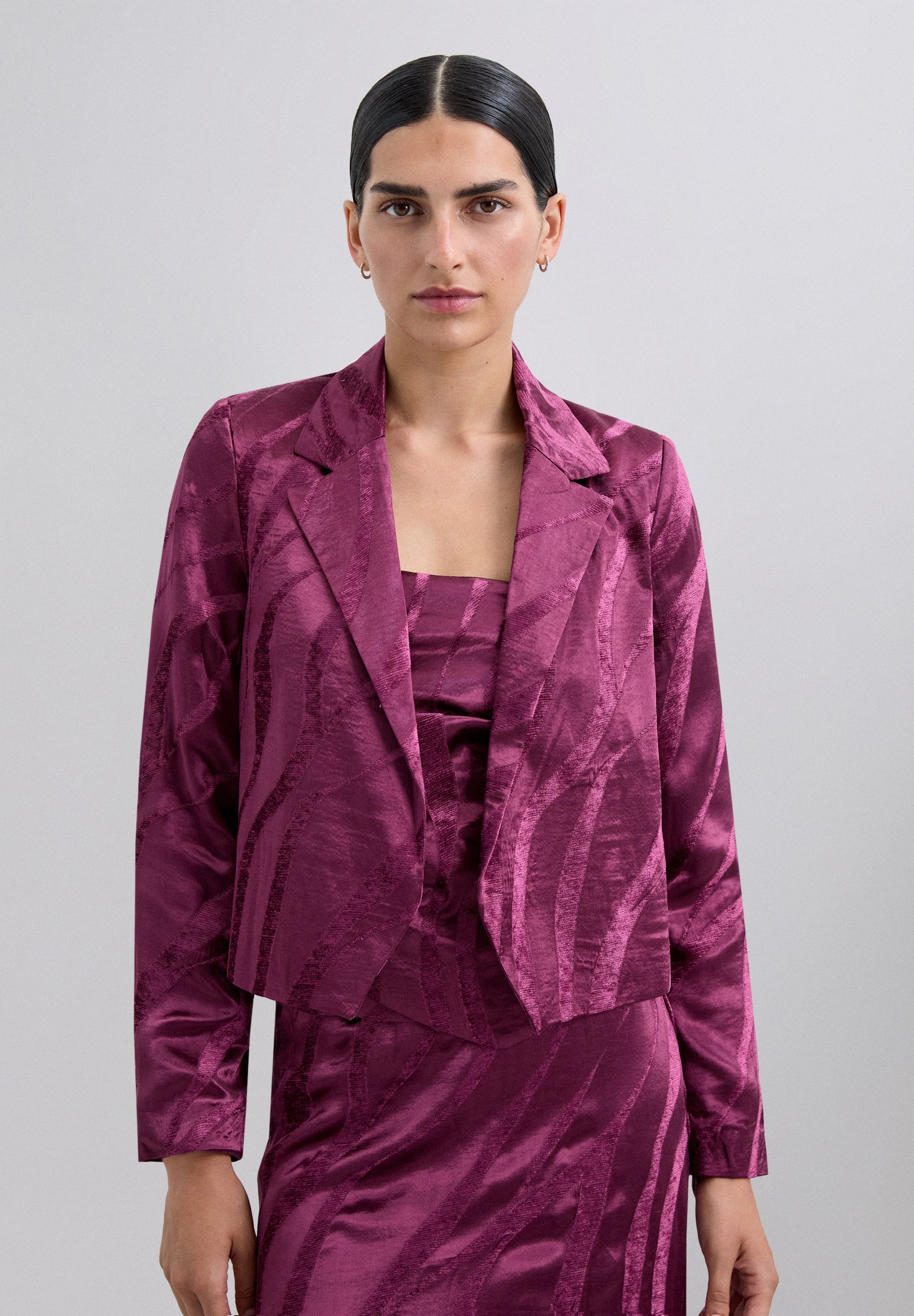 BLAZER CROPPED EM JACQUARD