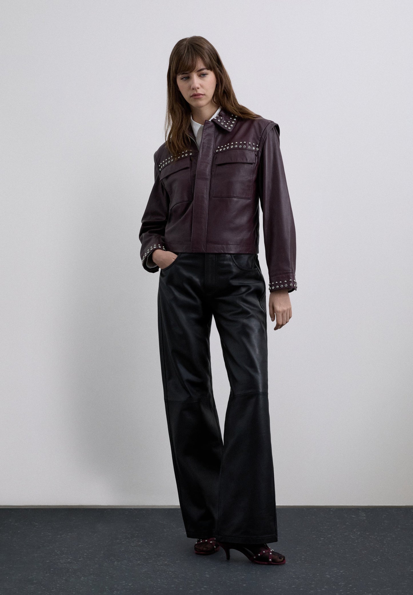 CASACO BORDEAUX TACHAS PELE