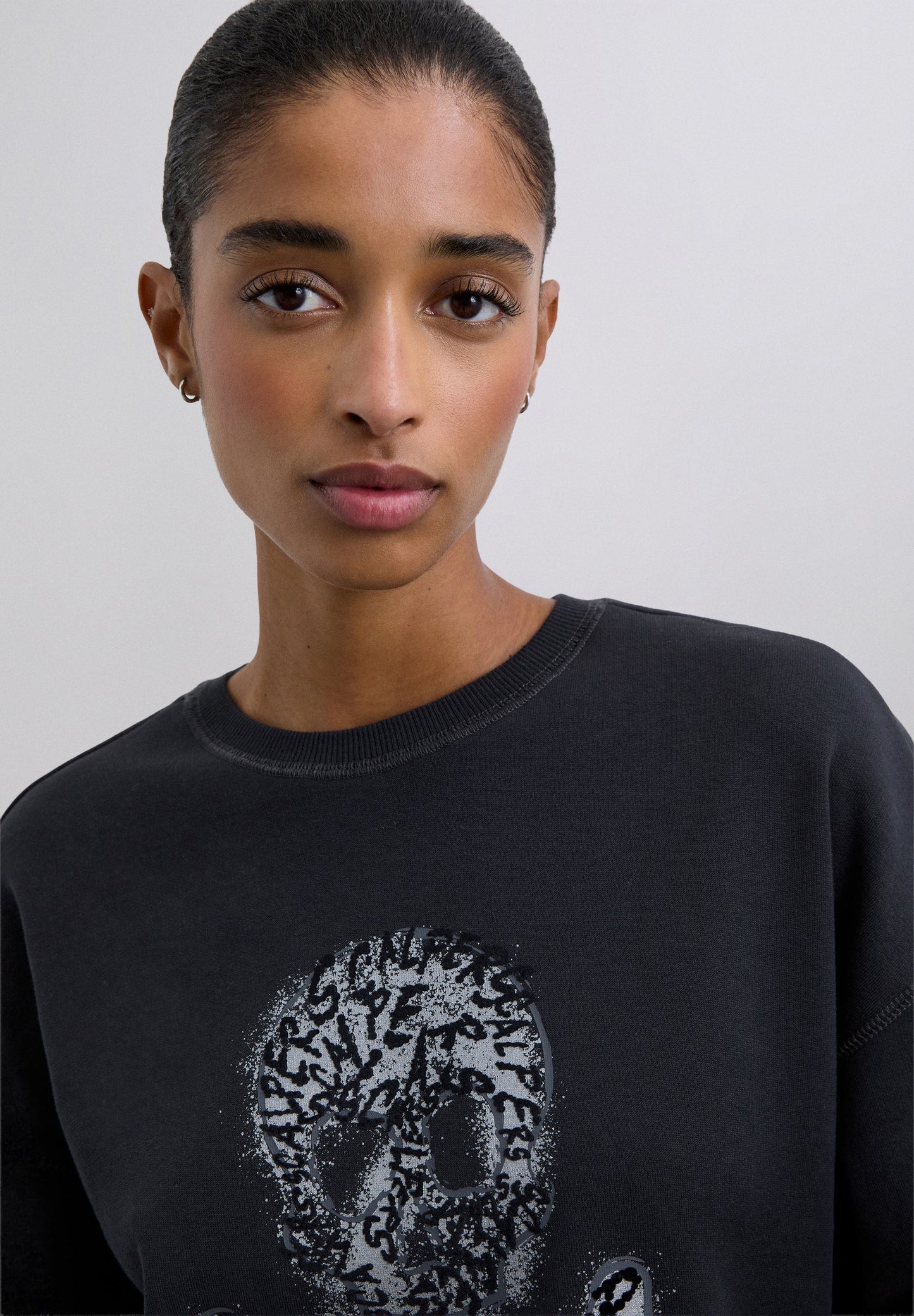 SWEATSHIRT SKULL FLOCKED