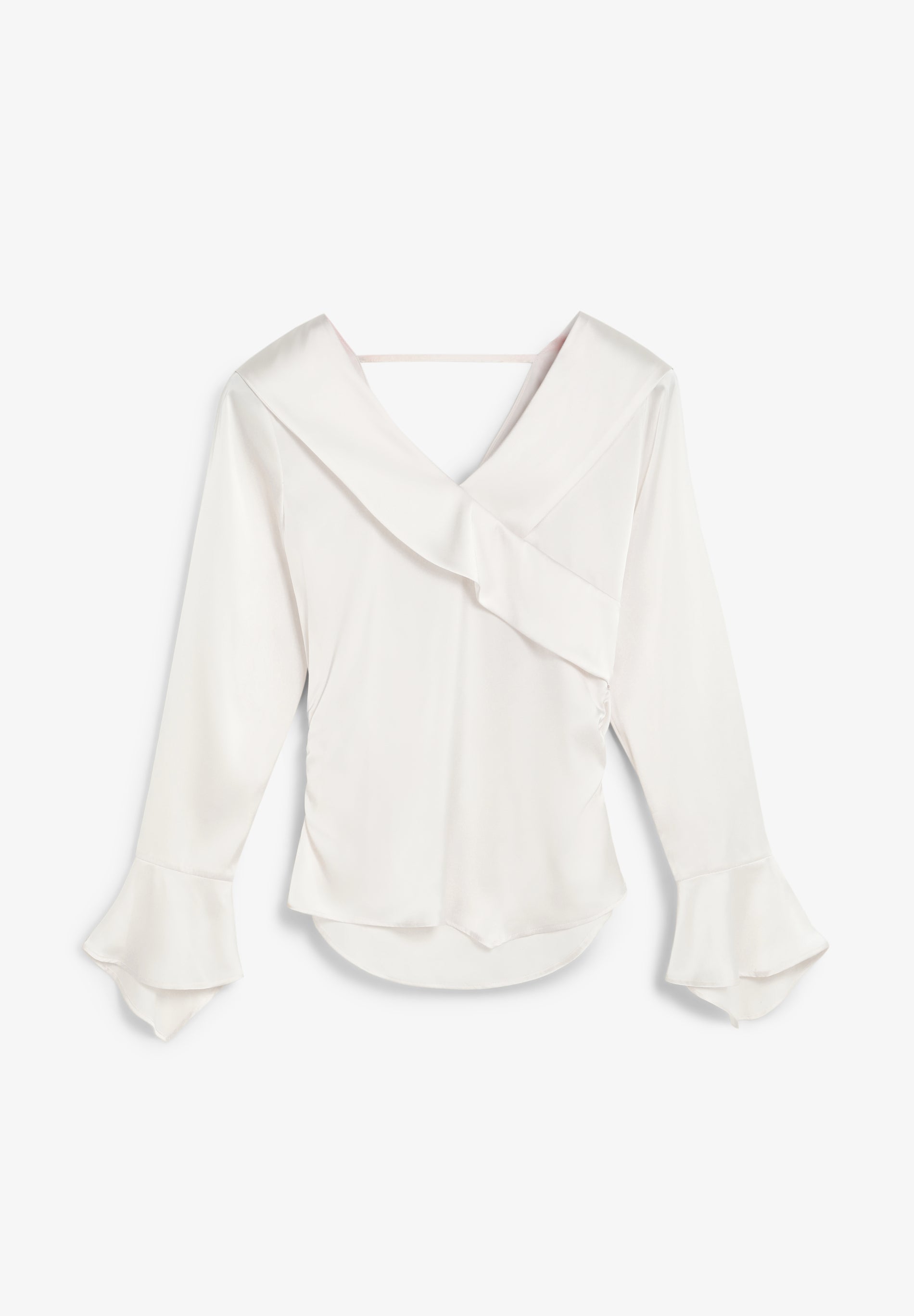 CAMISA ACETINADA ASSIMÉTRICA