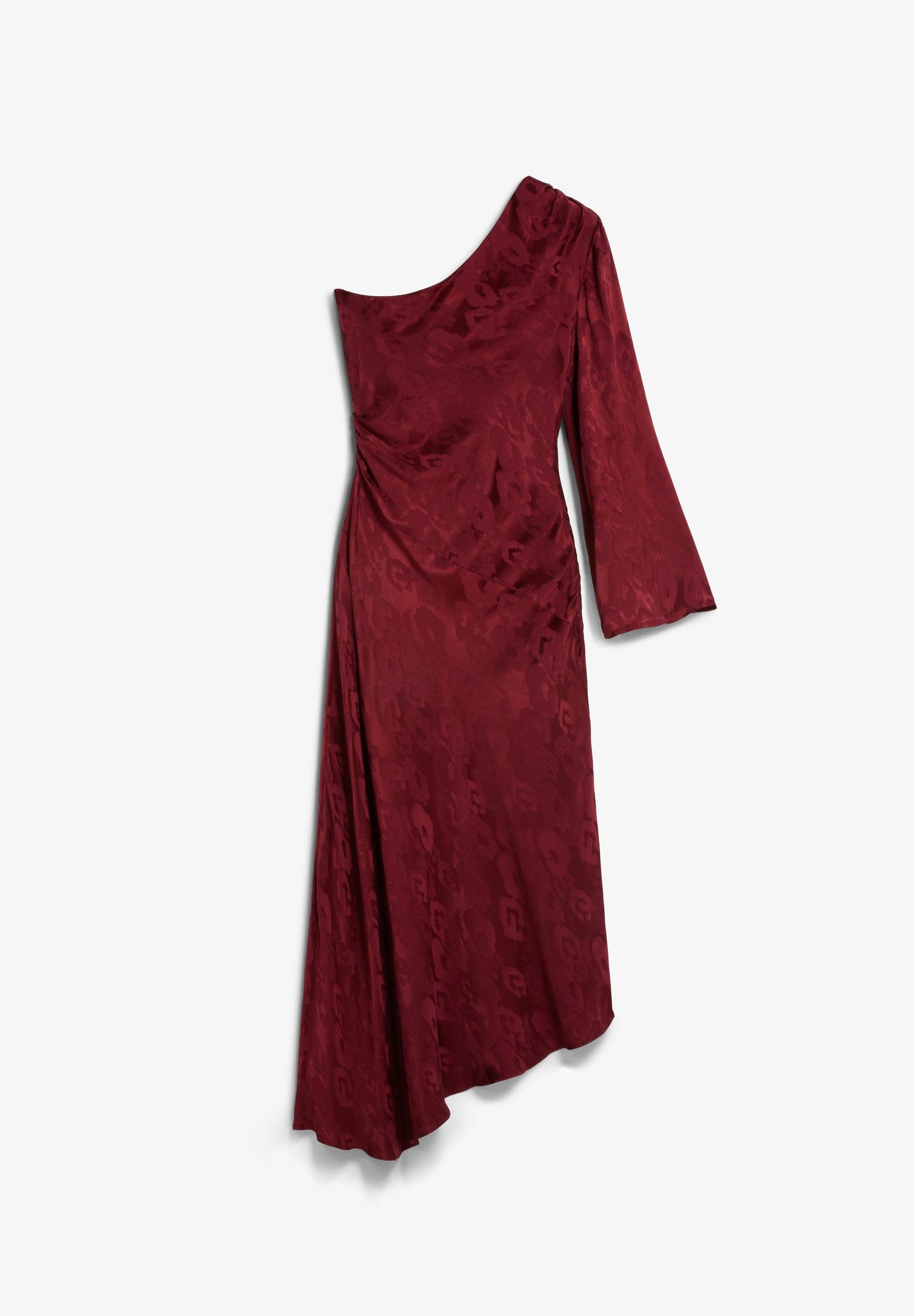 VESTIDO PADRÃO JACQUARD ASSIMÉTRICO