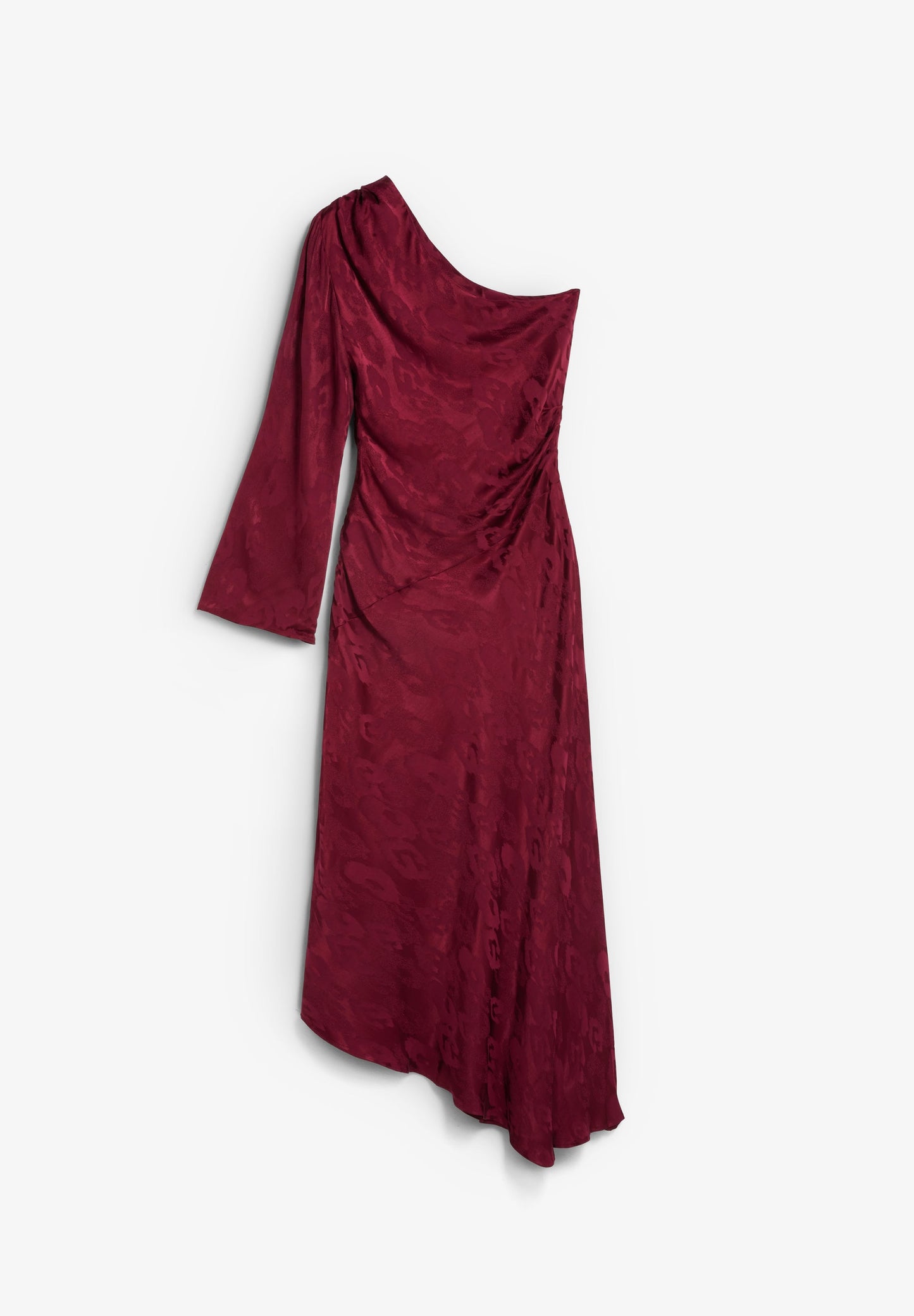 VESTIDO PADRÃO JACQUARD ASSIMÉTRICO