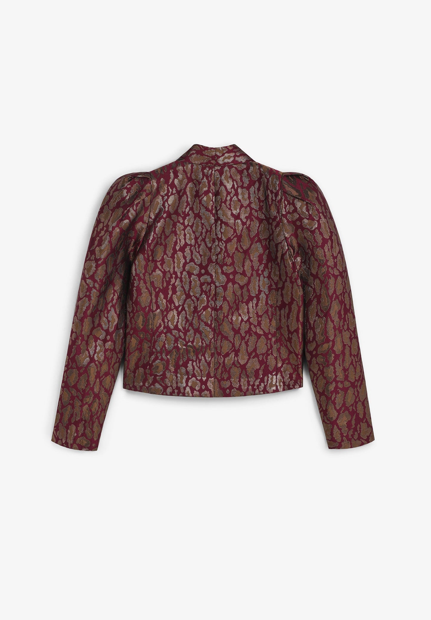 BLAZER CROPPED COM ESTAMPADO ANIMAL METALIZADO