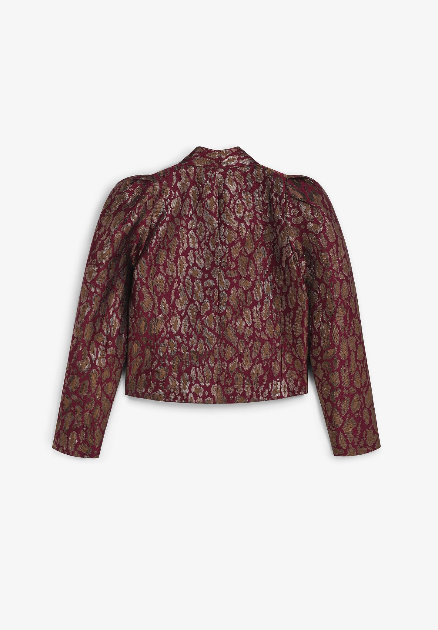 BLAZER CROPPED COM ESTAMPADO ANIMAL METALIZADO