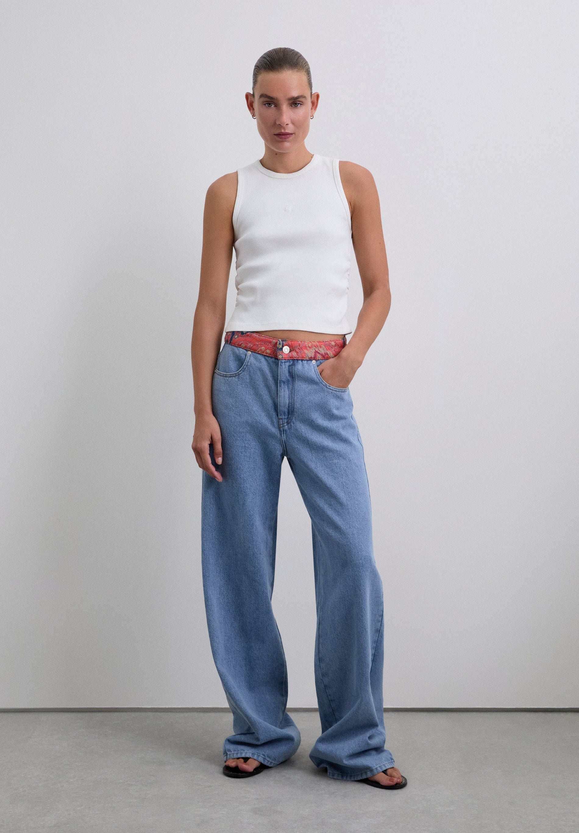 CALÇAS DENIM MID WAIST