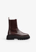 BOTAS CHELSEA EM PELE BORDEAUX