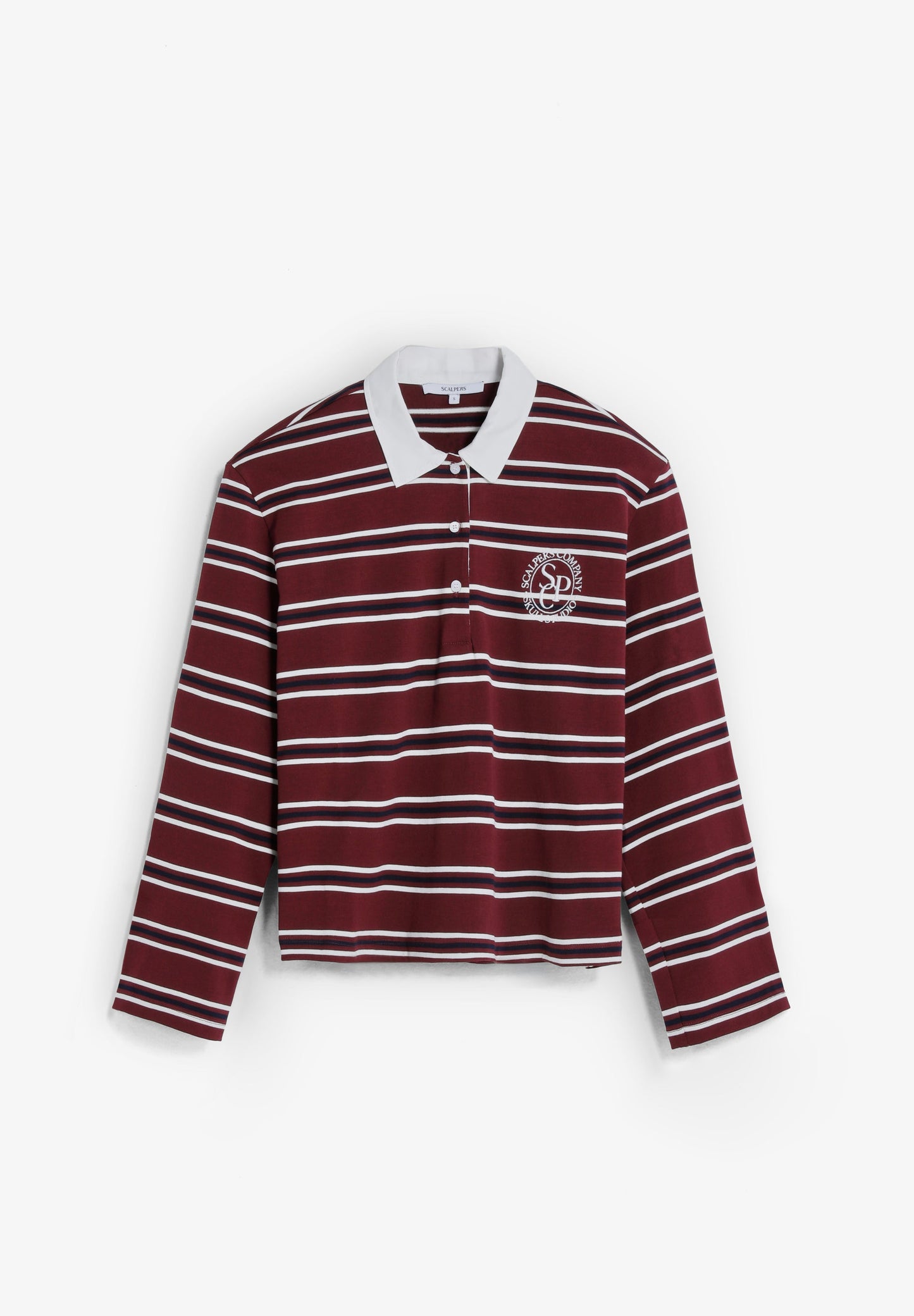 CAMISA POLO ÀS RISCAS DE MANGA COMPRIDA