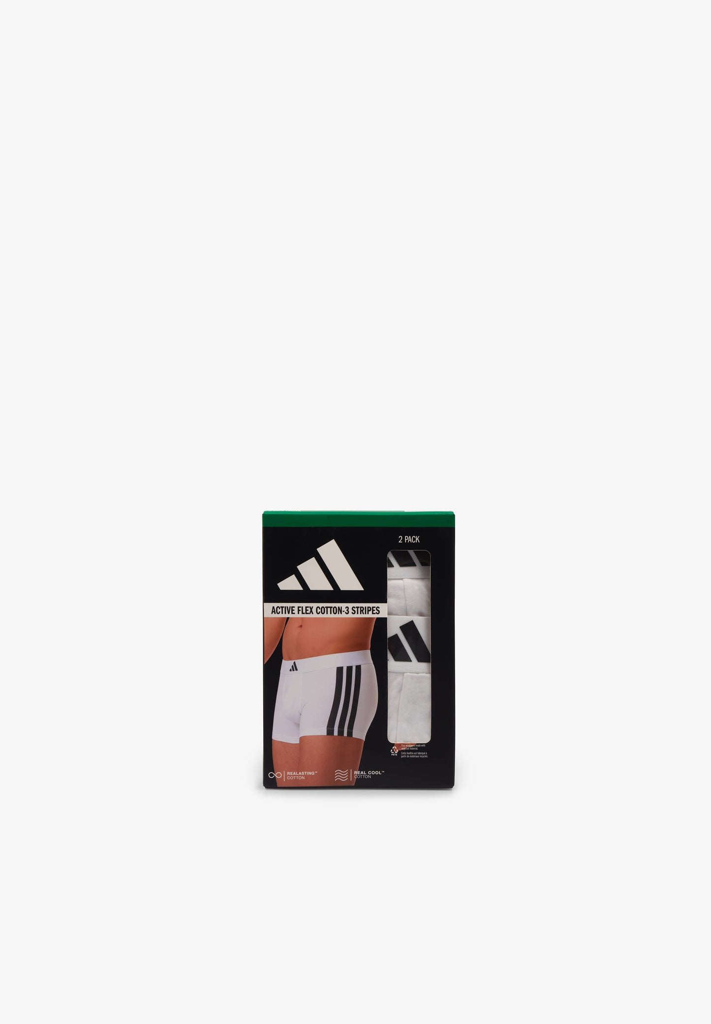 ADIDAS      | TRUNK CINTURA BAIXA 3 STRIPES 2PACK ACTIVE FLEX COTTON