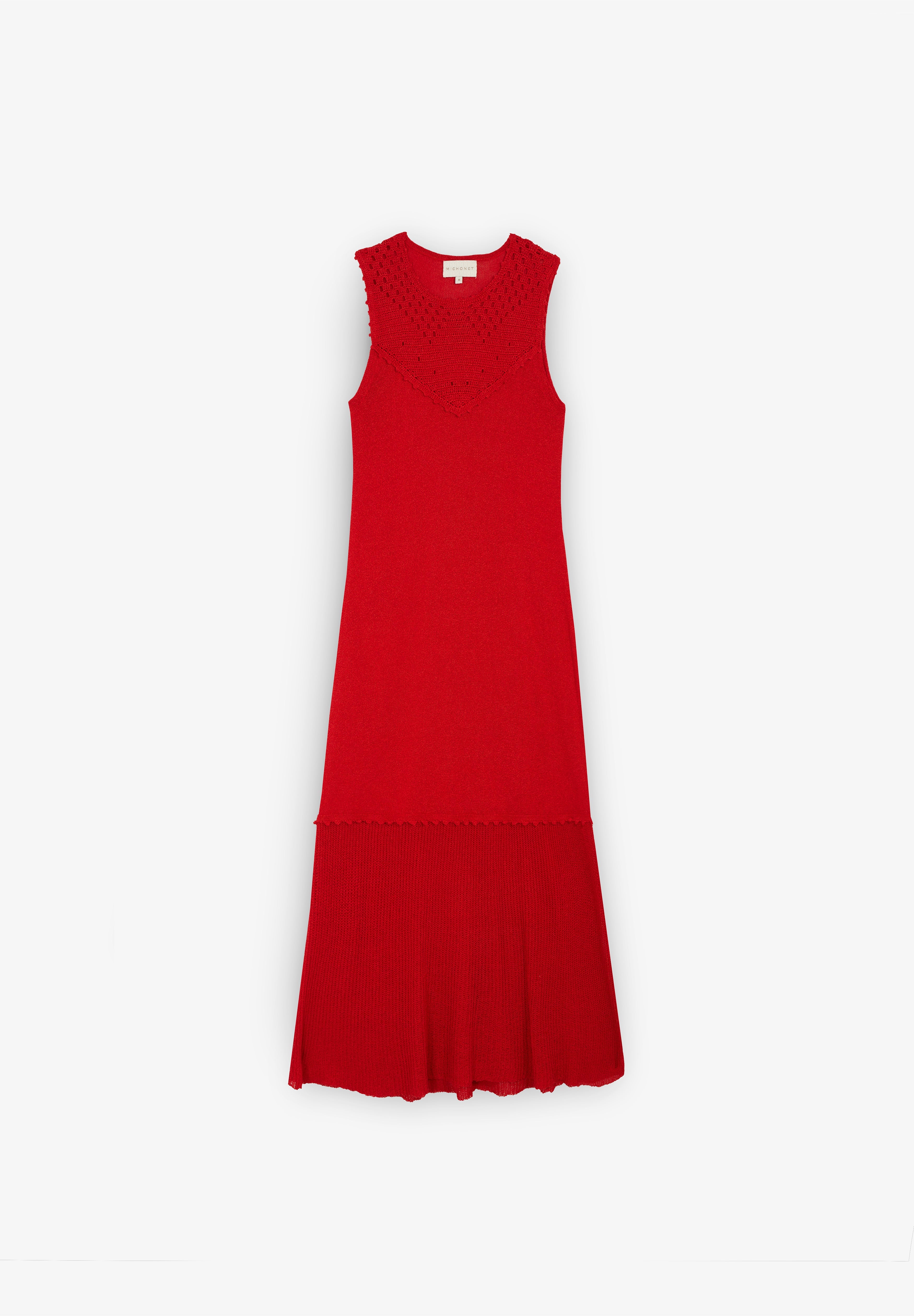 MICHONET | VESTIDO CROCHET ROJO