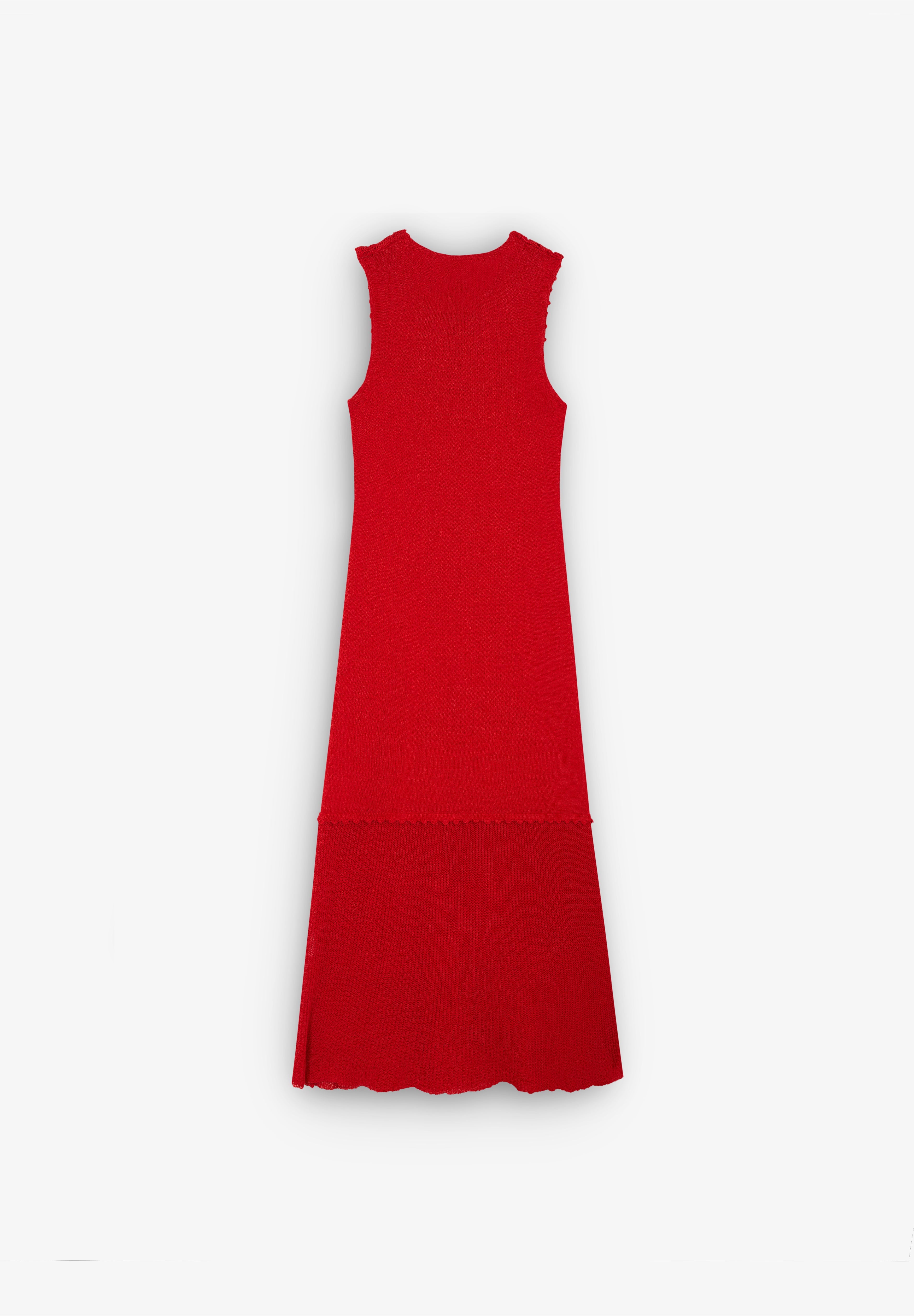 MICHONET | VESTIDO CROCHET ROJO