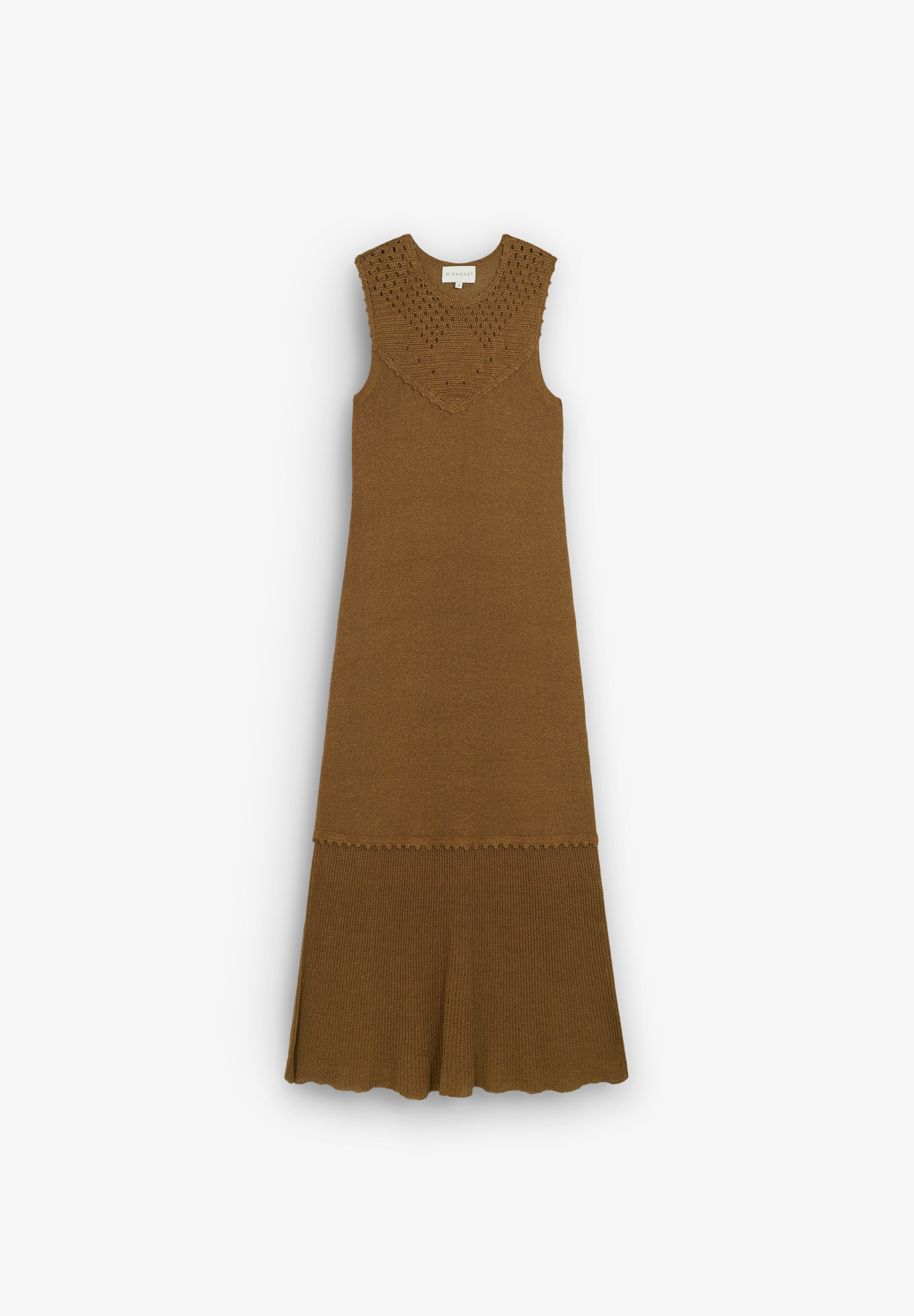 MICHONET | VESTIDO CROCHET CANELA