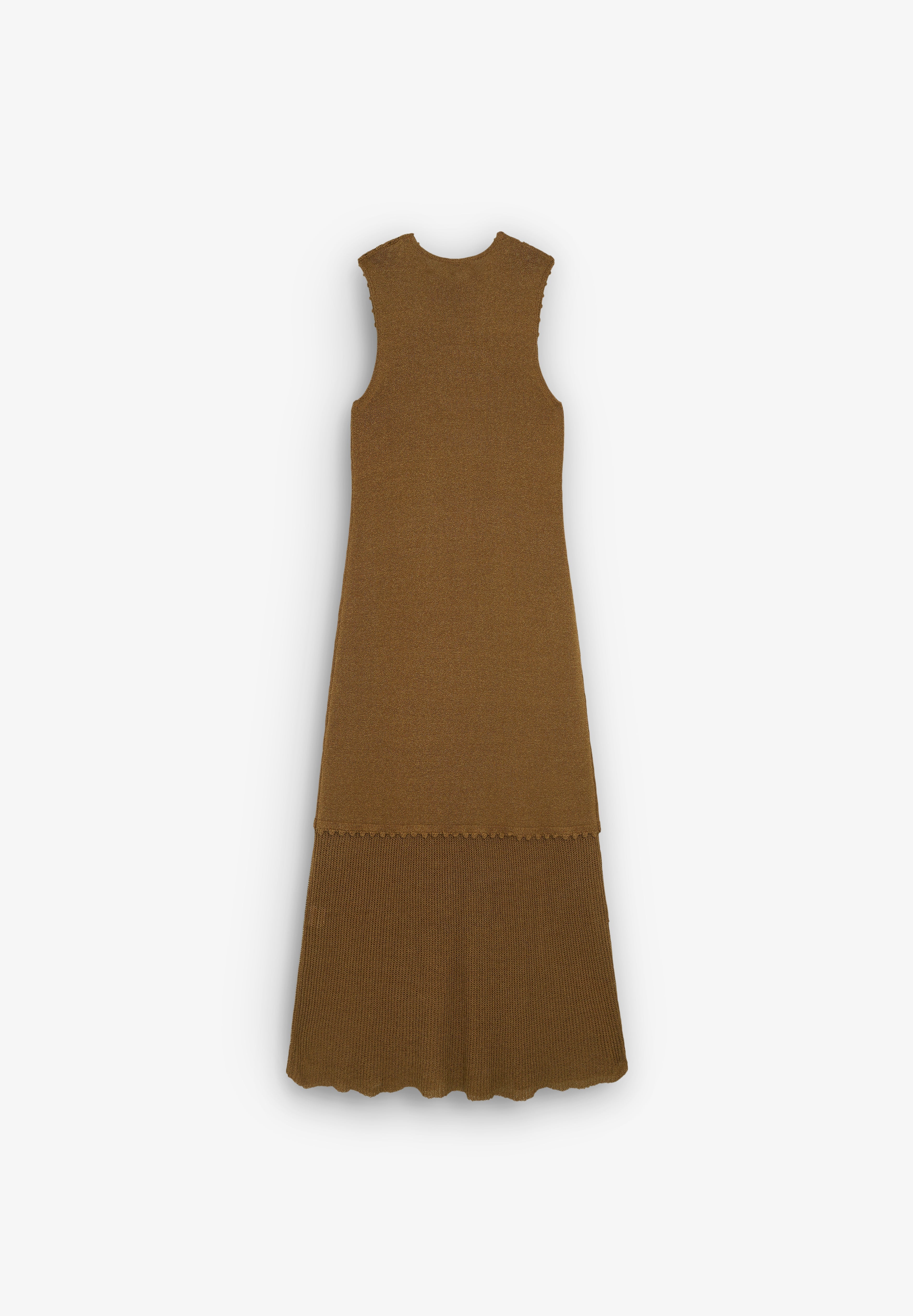 MICHONET | VESTIDO CROCHET CANELA