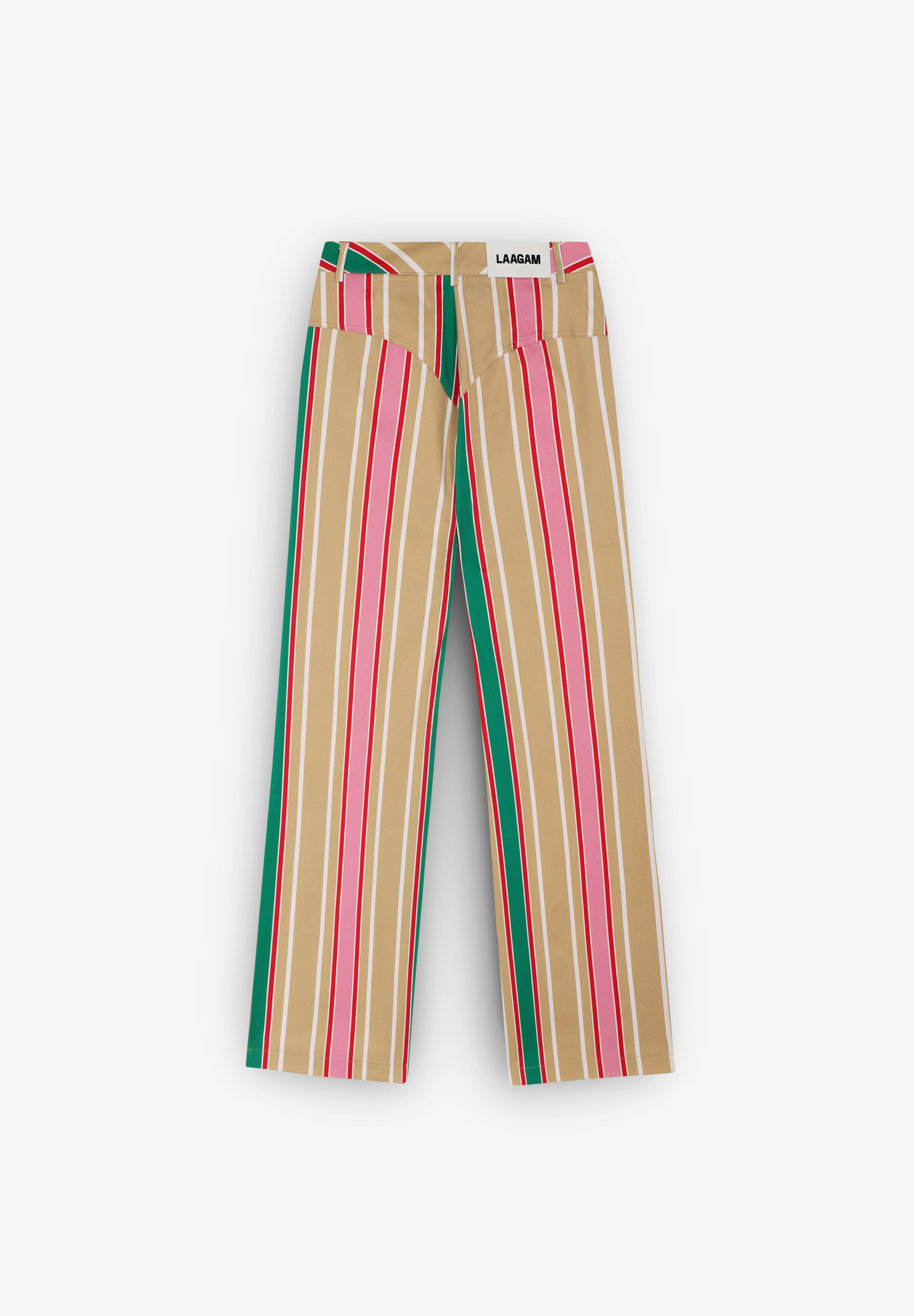 LAAGAM | LEROY BROWN STRIPED TWILL PANTS