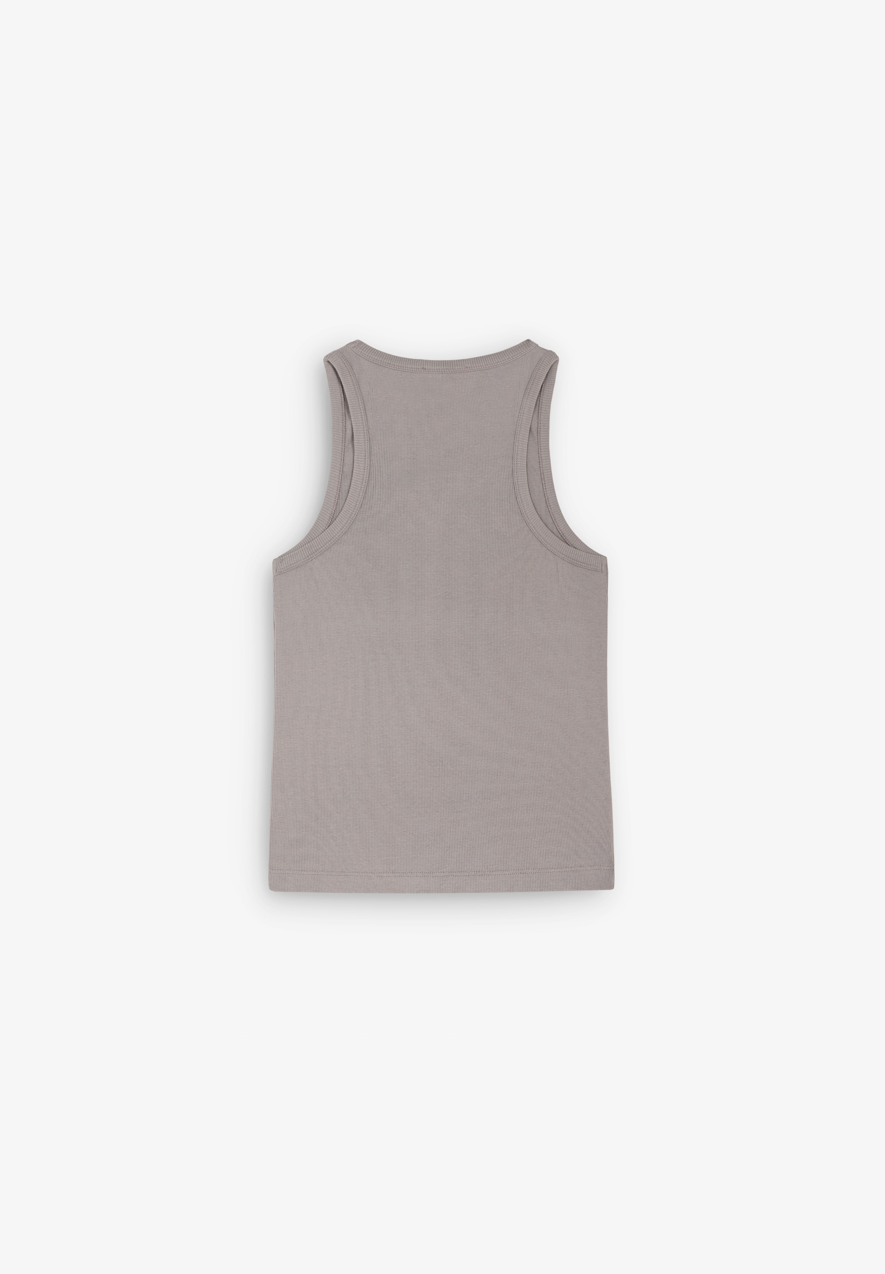 LAAGAM | GREY EMBROIDERED LOGO TANK TOP