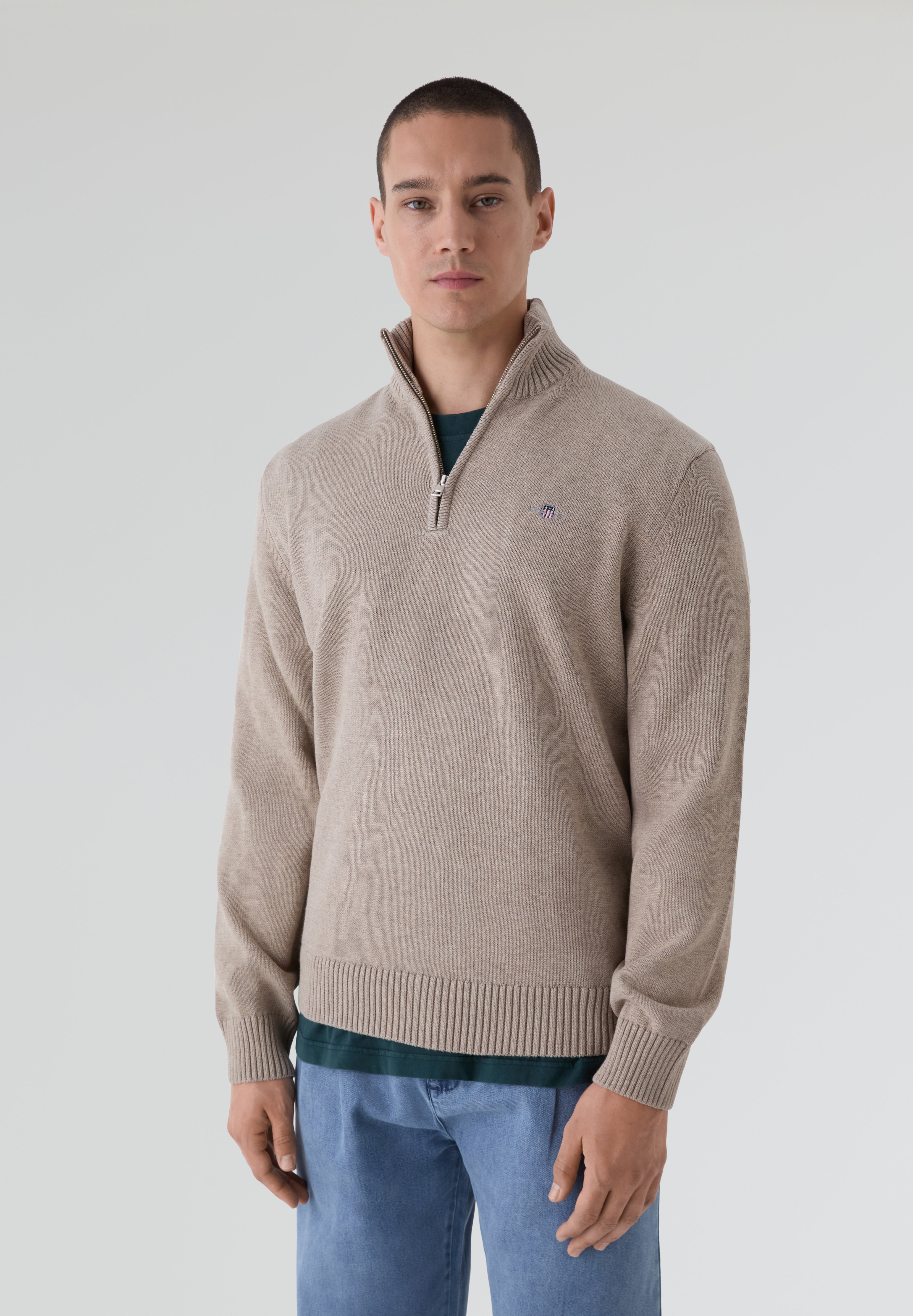 GANT | SWEATER DE ALGODÃO COM MEIO FECHO DE CORRER