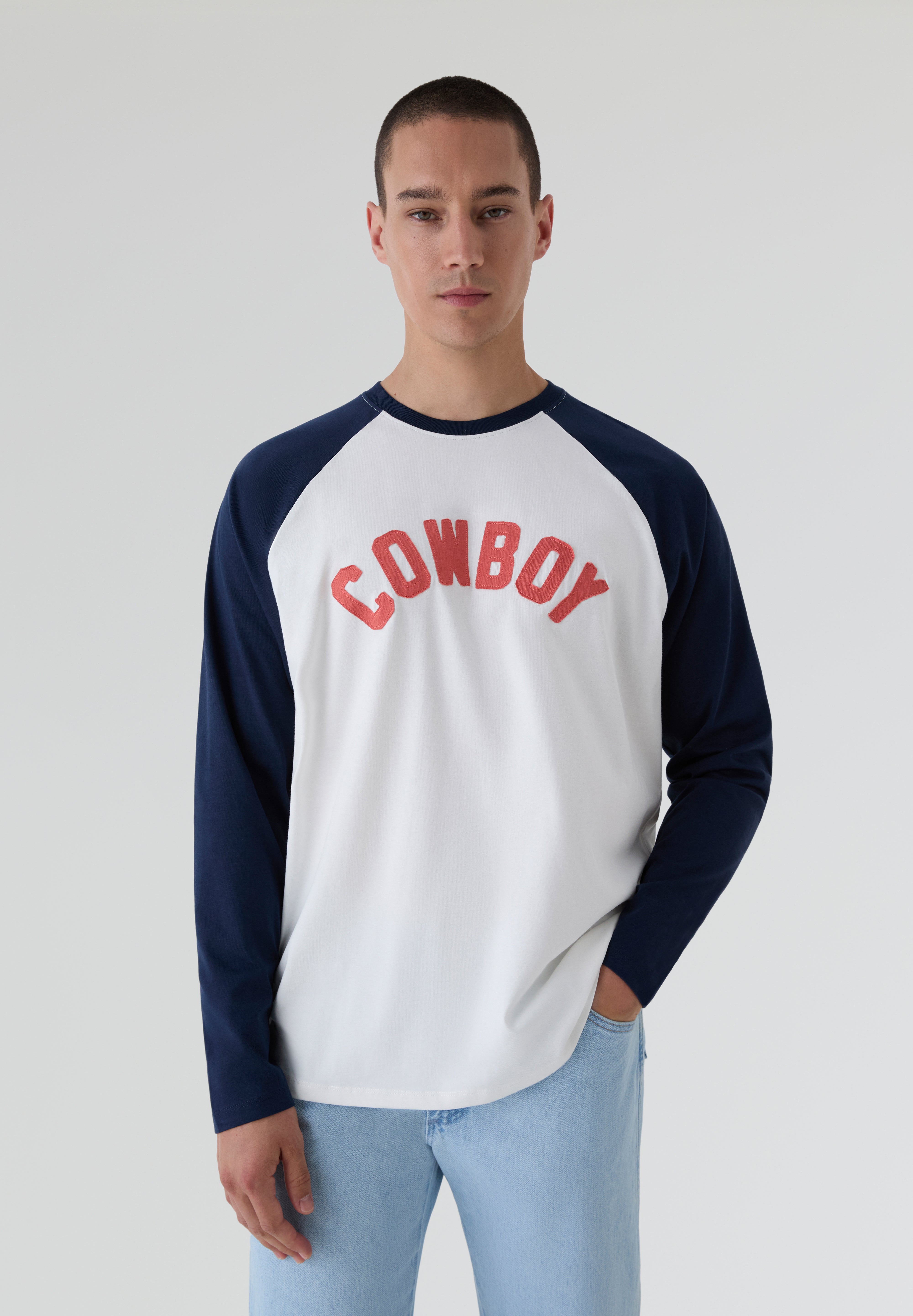 WRANGLER | T-SHIRT DE BEISEBOL COM MANGA COMPRIDA