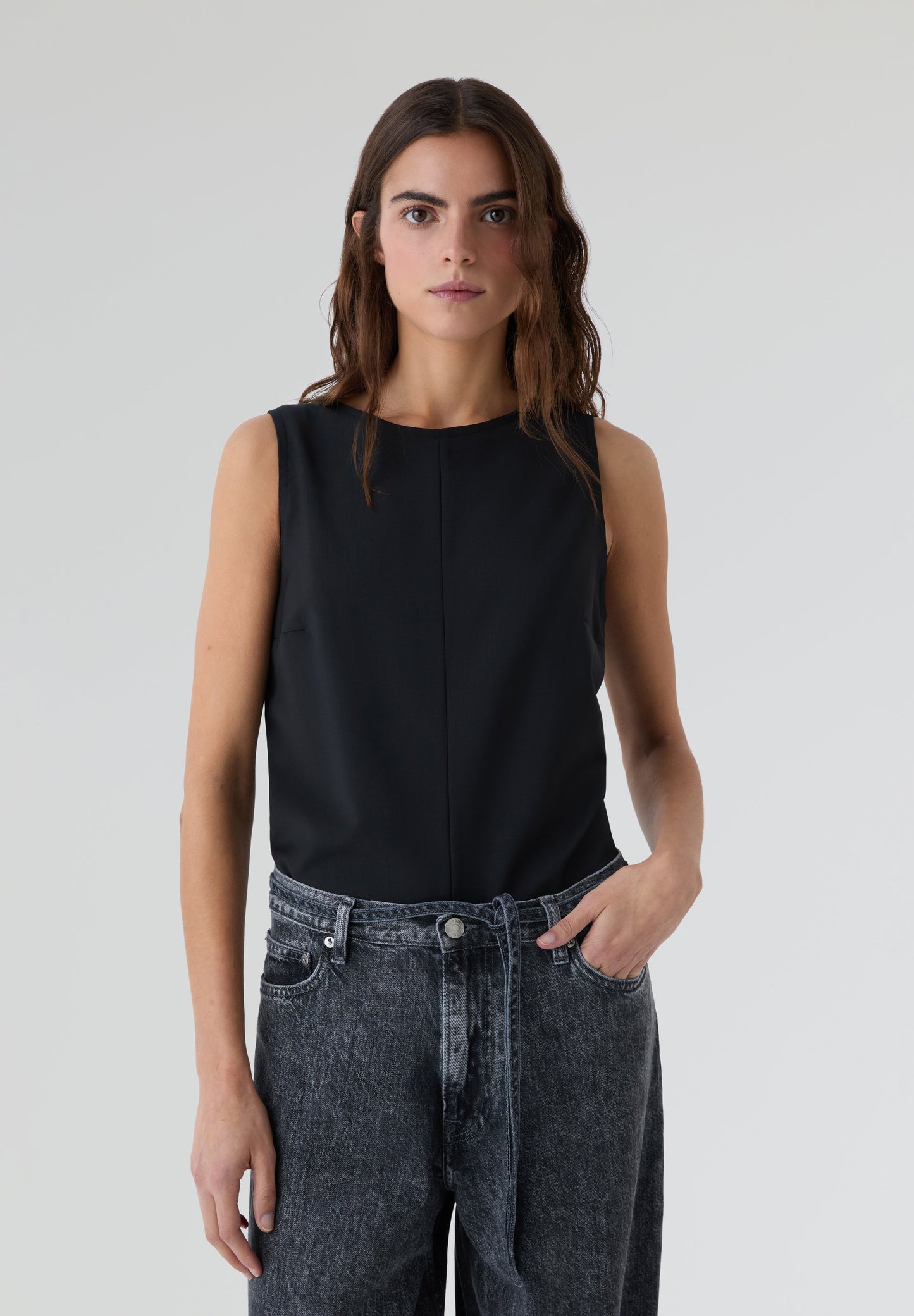 THINKING MU | BLACK SEANA TOP