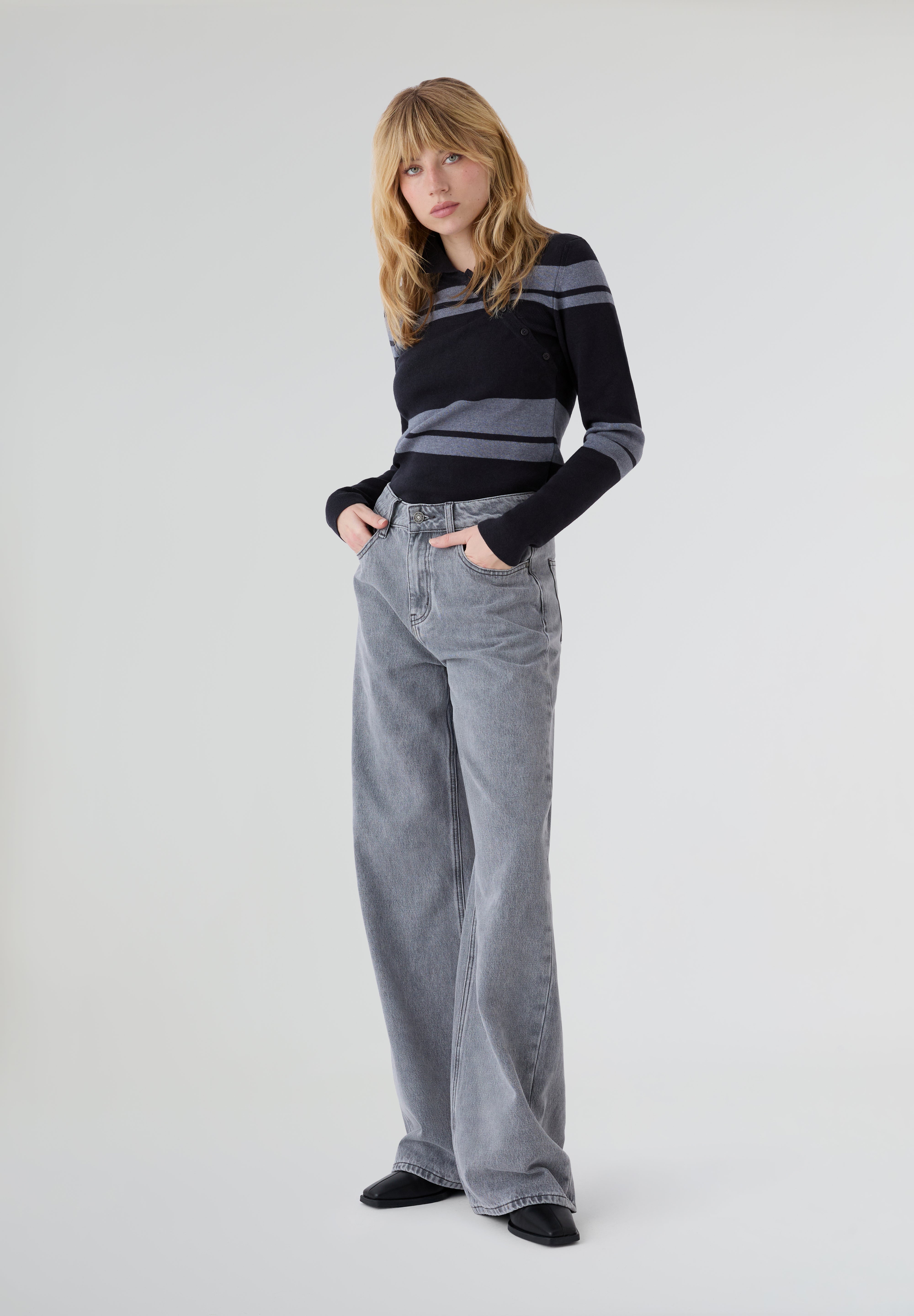 THINKING MU | GREY DANTE KNITTED SWEATER