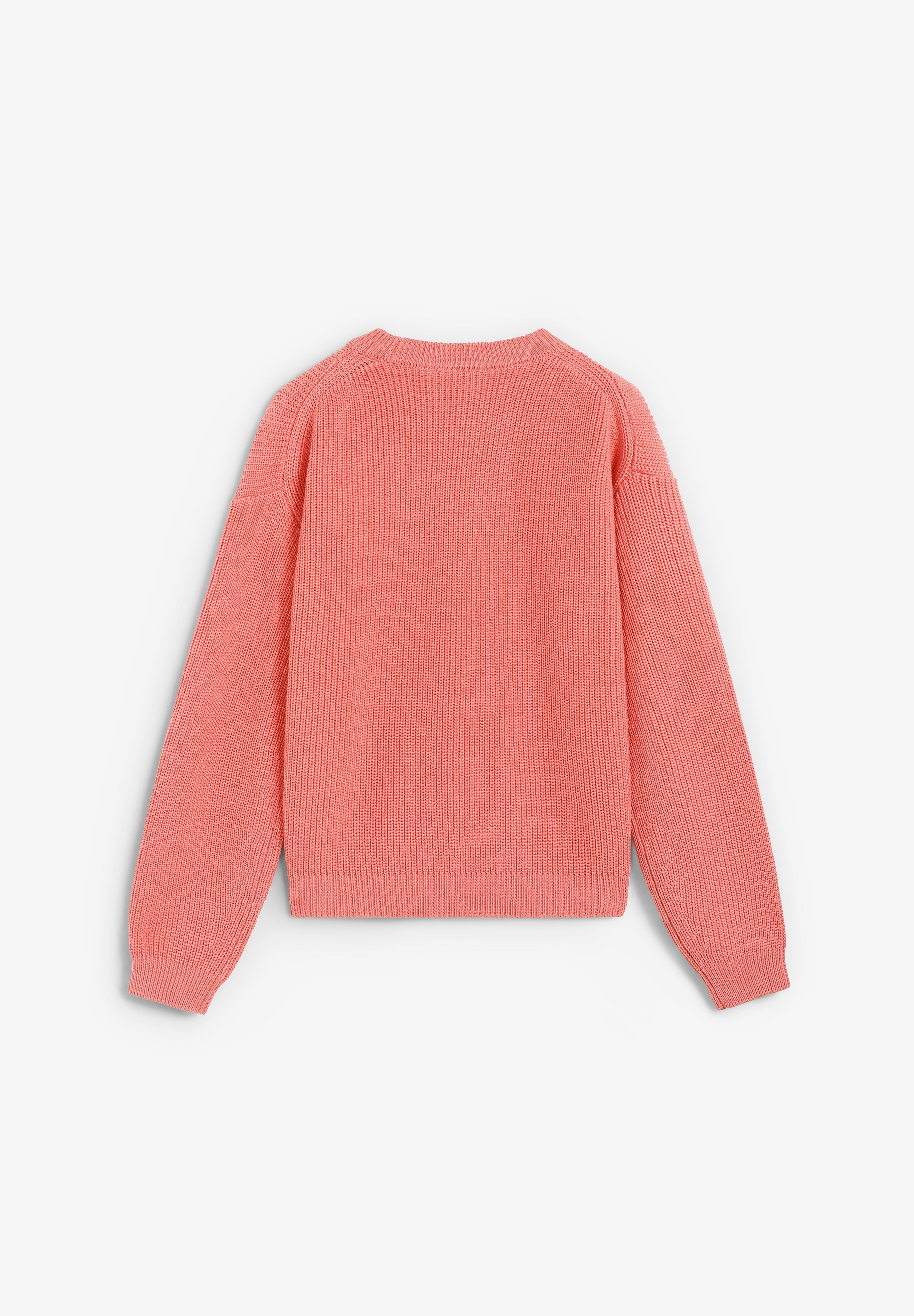 THINKING MU | CORAL PINK CARMEN KNITTED SWEATER