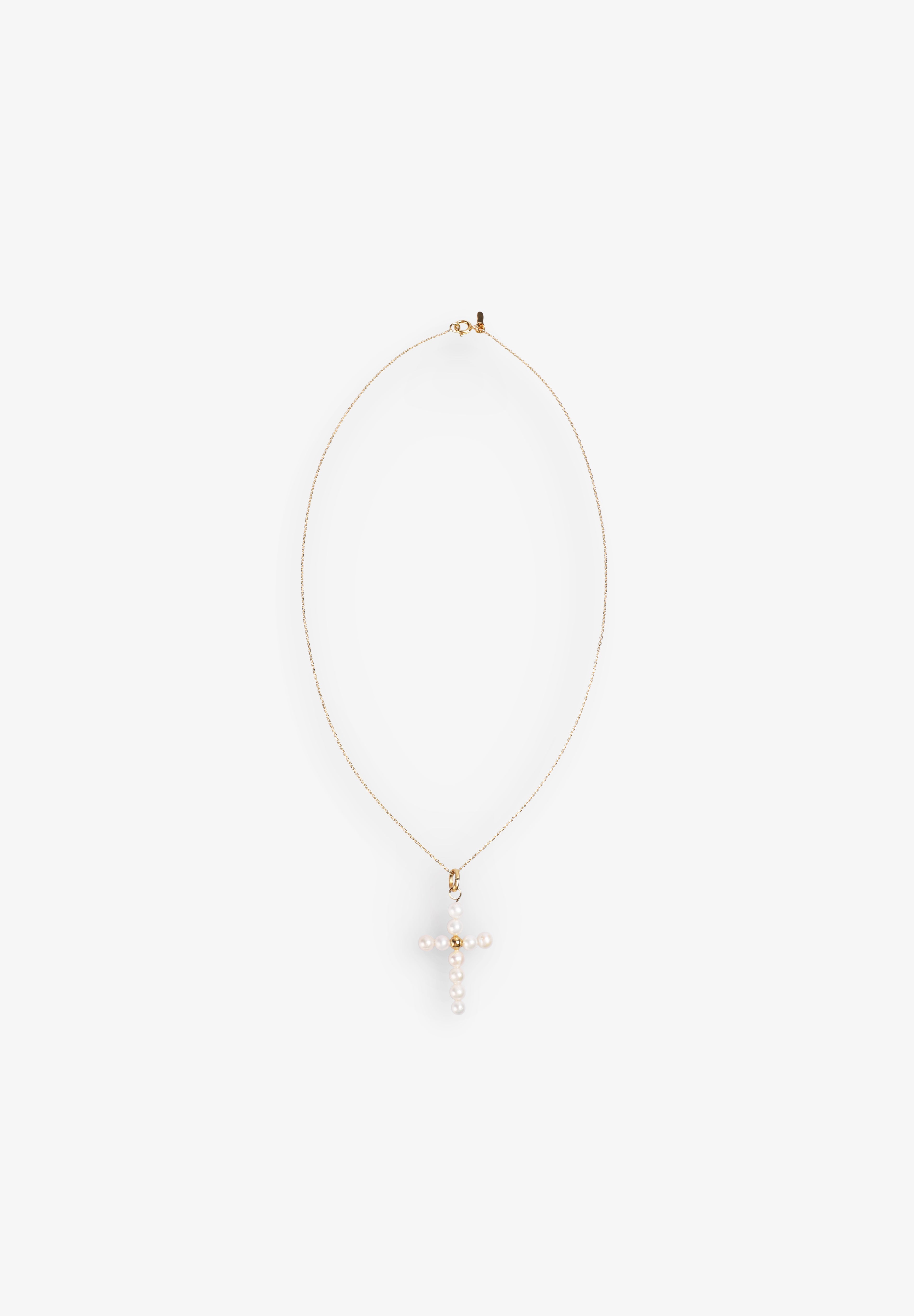 ALHAJA CULT STORE | Pearly Cross Charm Necklace