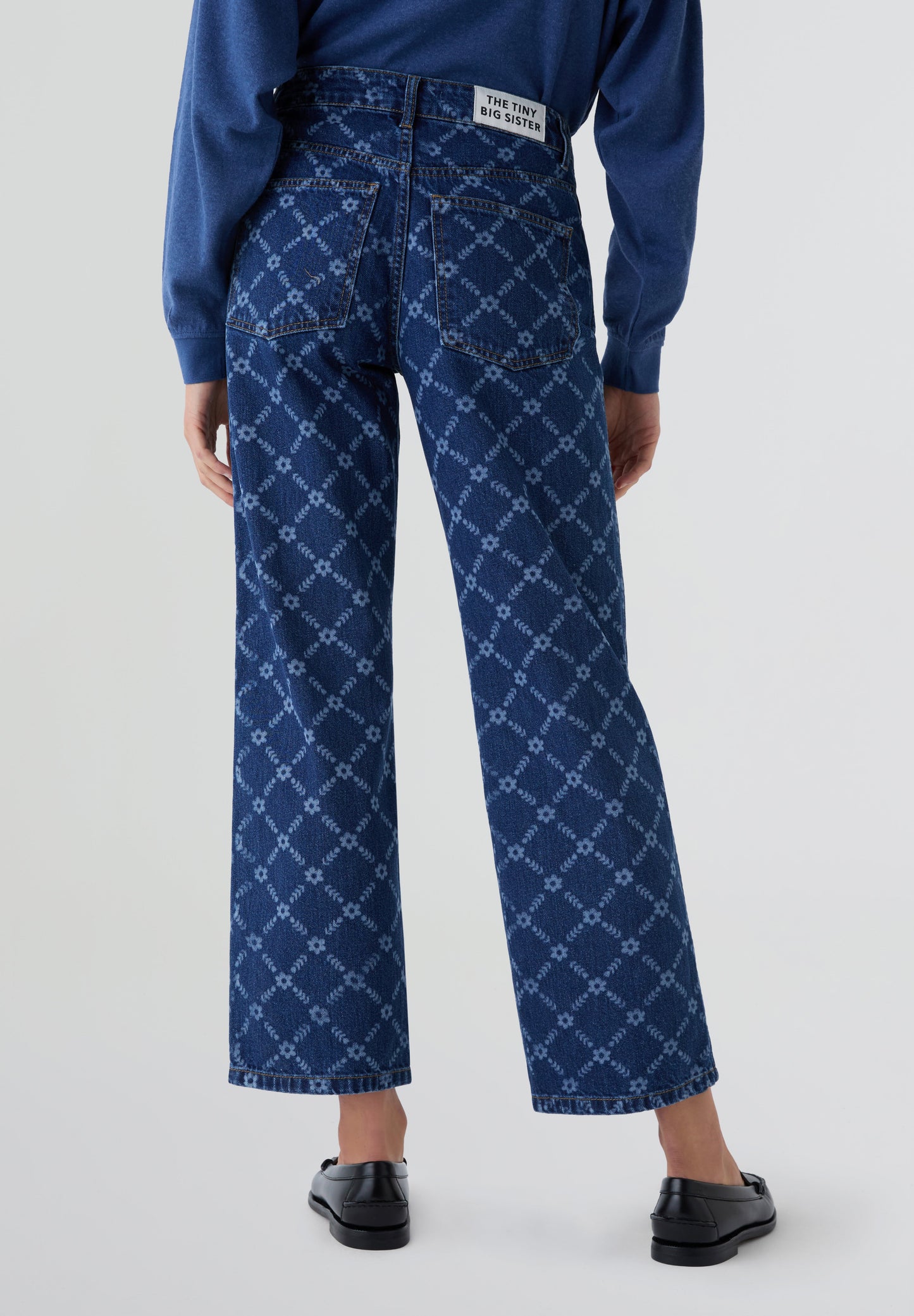 THE TINY BIG SISTER | JEANS FLOWERS GRID MARU