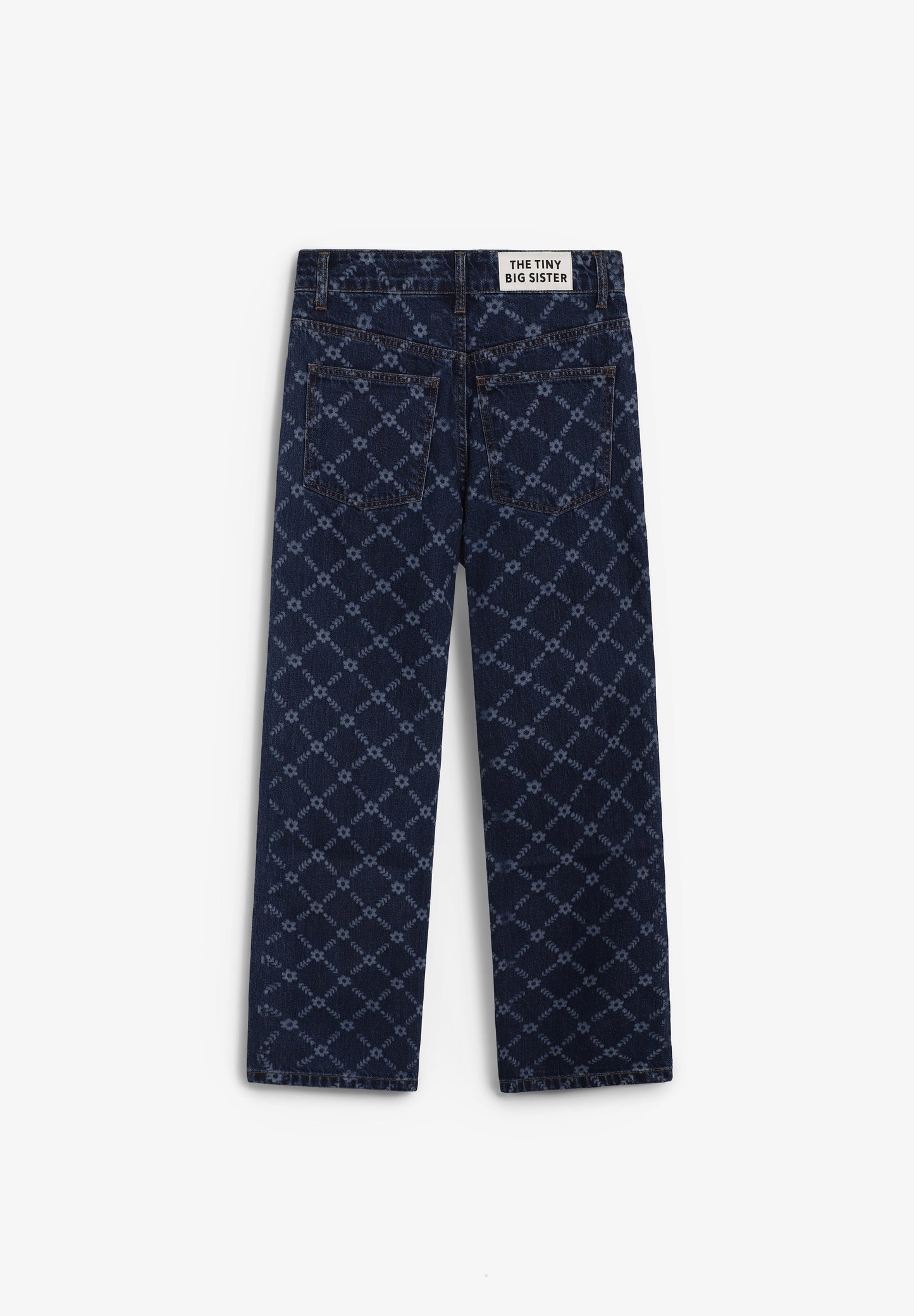 THE TINY BIG SISTER | DENIM FLOWERS GRID MARU