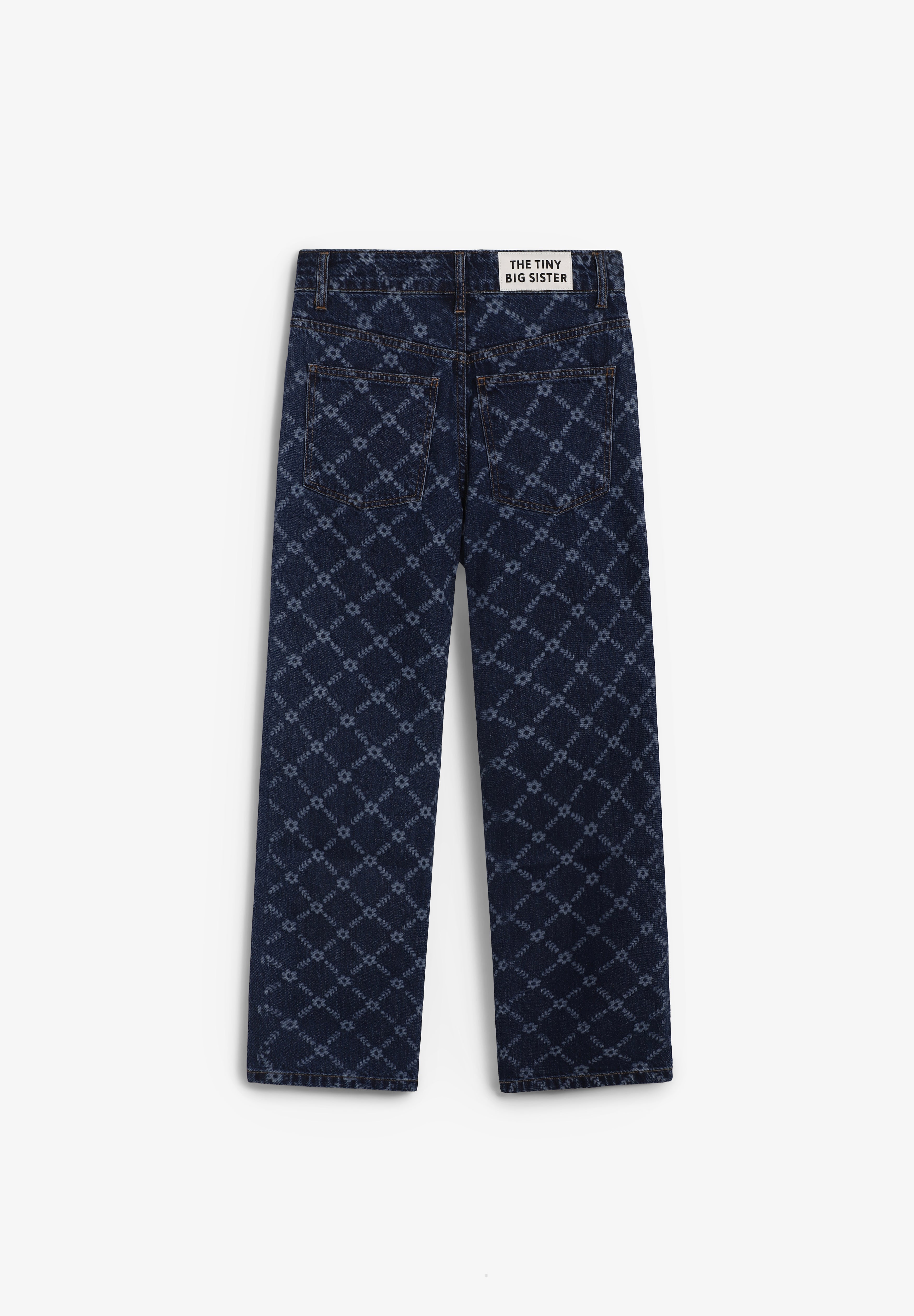 THE TINY BIG SISTER | DENIM FLOWERS GRID MARU