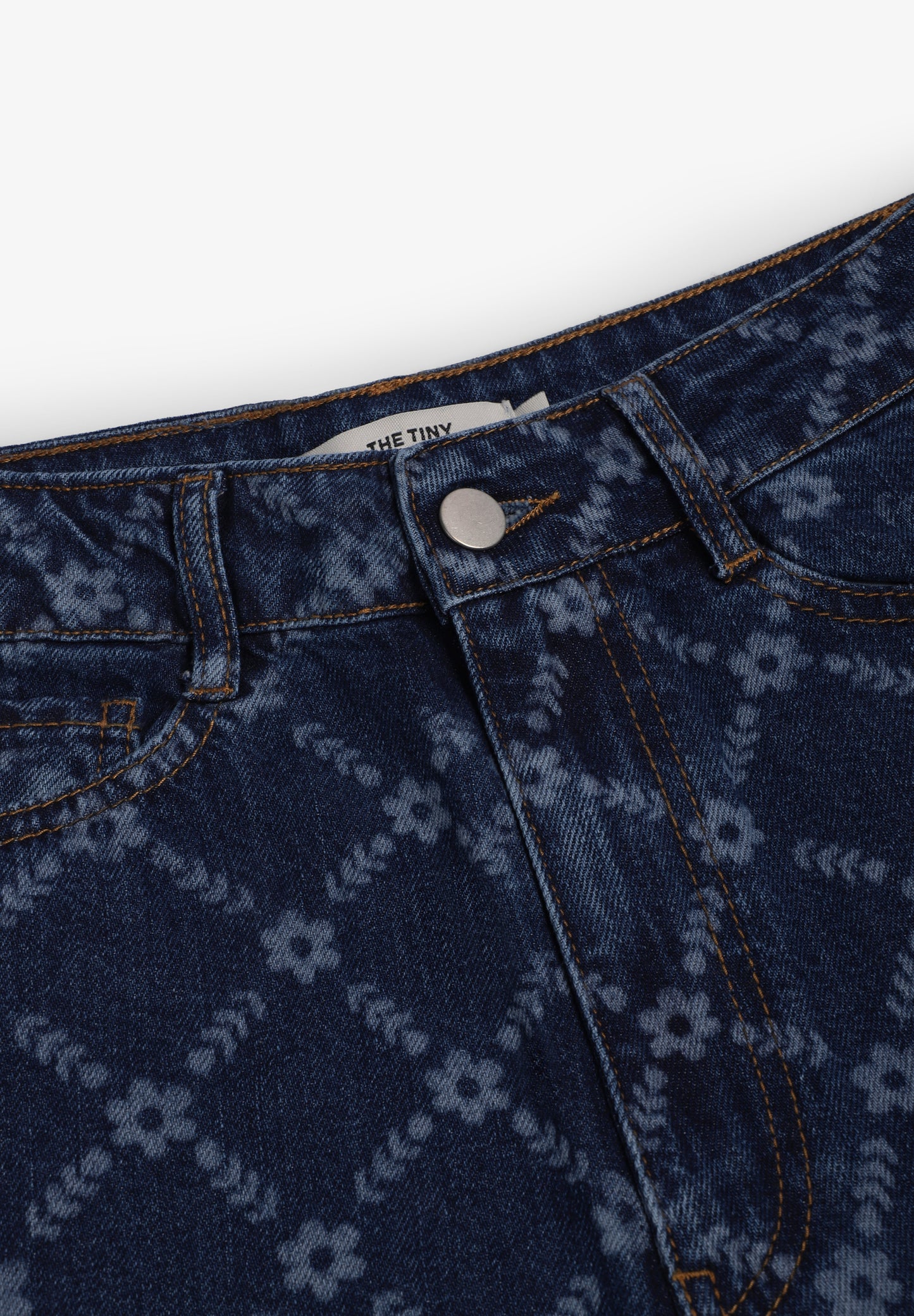 THE TINY BIG SISTER | DENIM FLOWERS GRID MARU