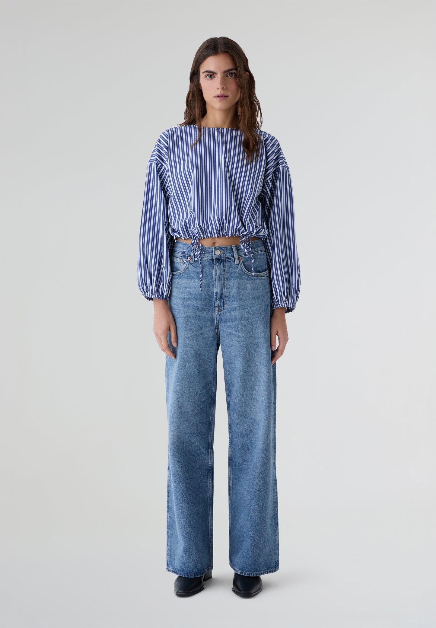 THE TINY BIG SISTER | BLUSA ÀS RISCAS PUFF SLEEVES