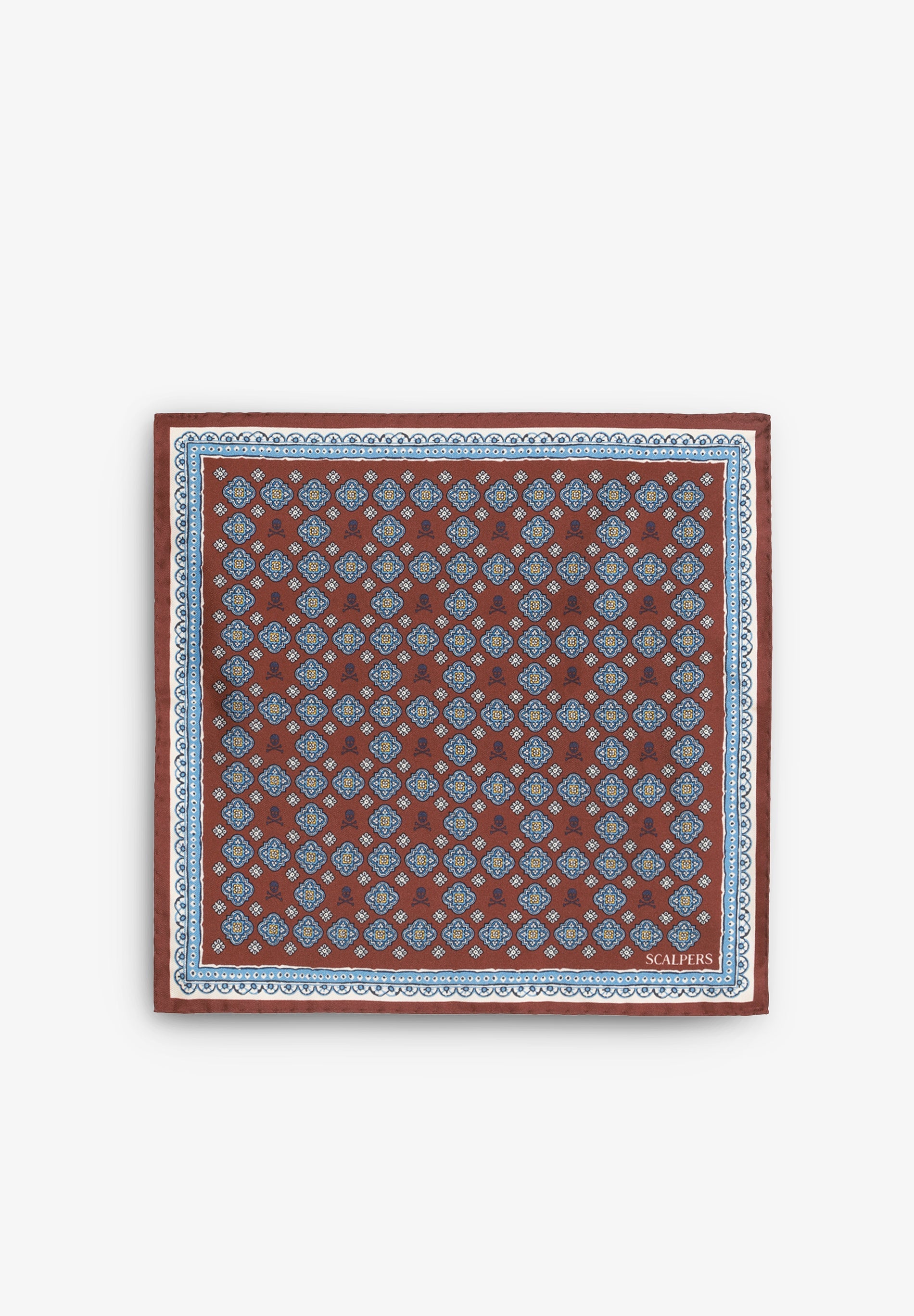 LENÇO DE BOLSO DE SEDA ESTAMPADO SKULL