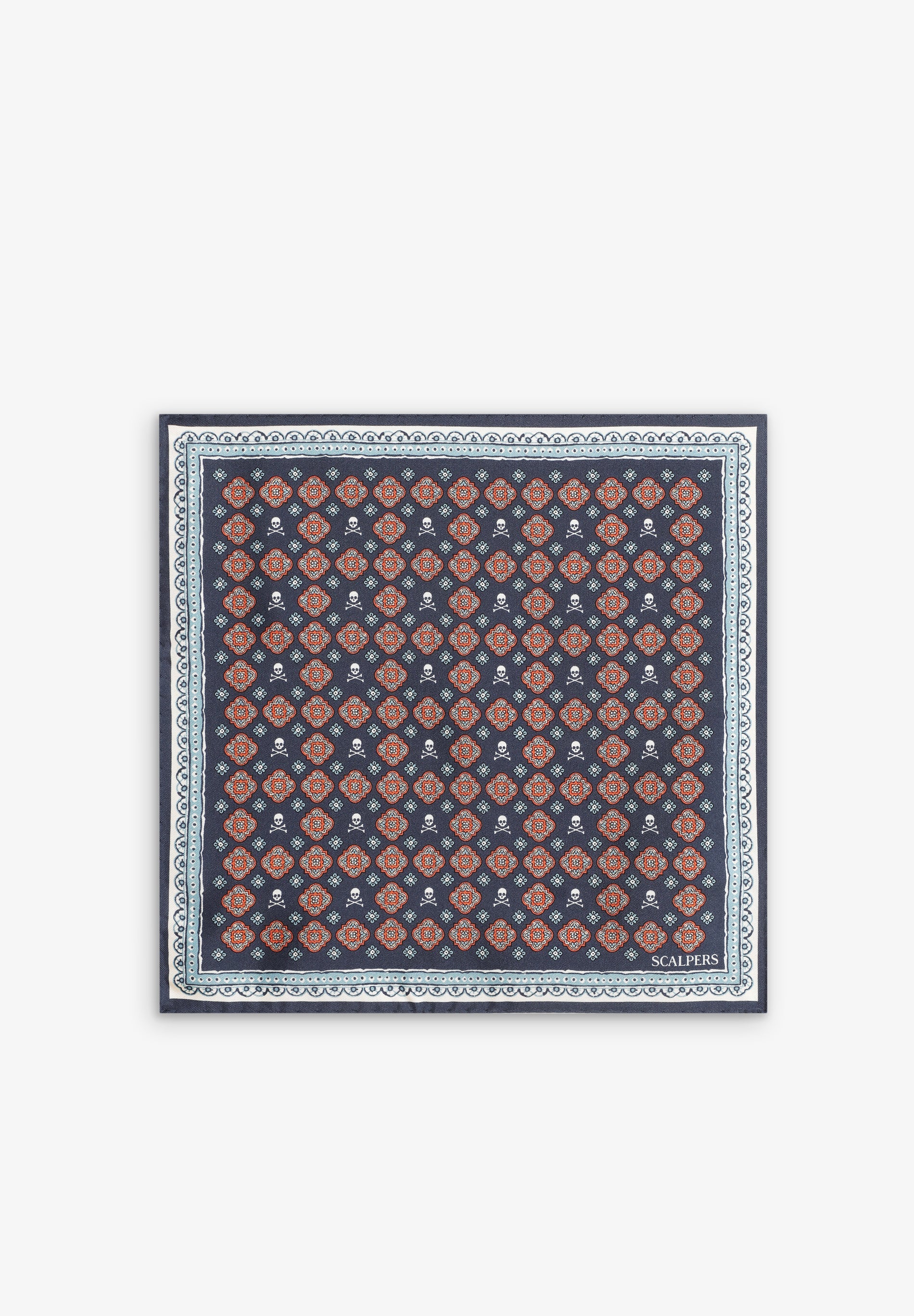 LENÇO DE BOLSO DE SEDA ESTAMPADO SKULL