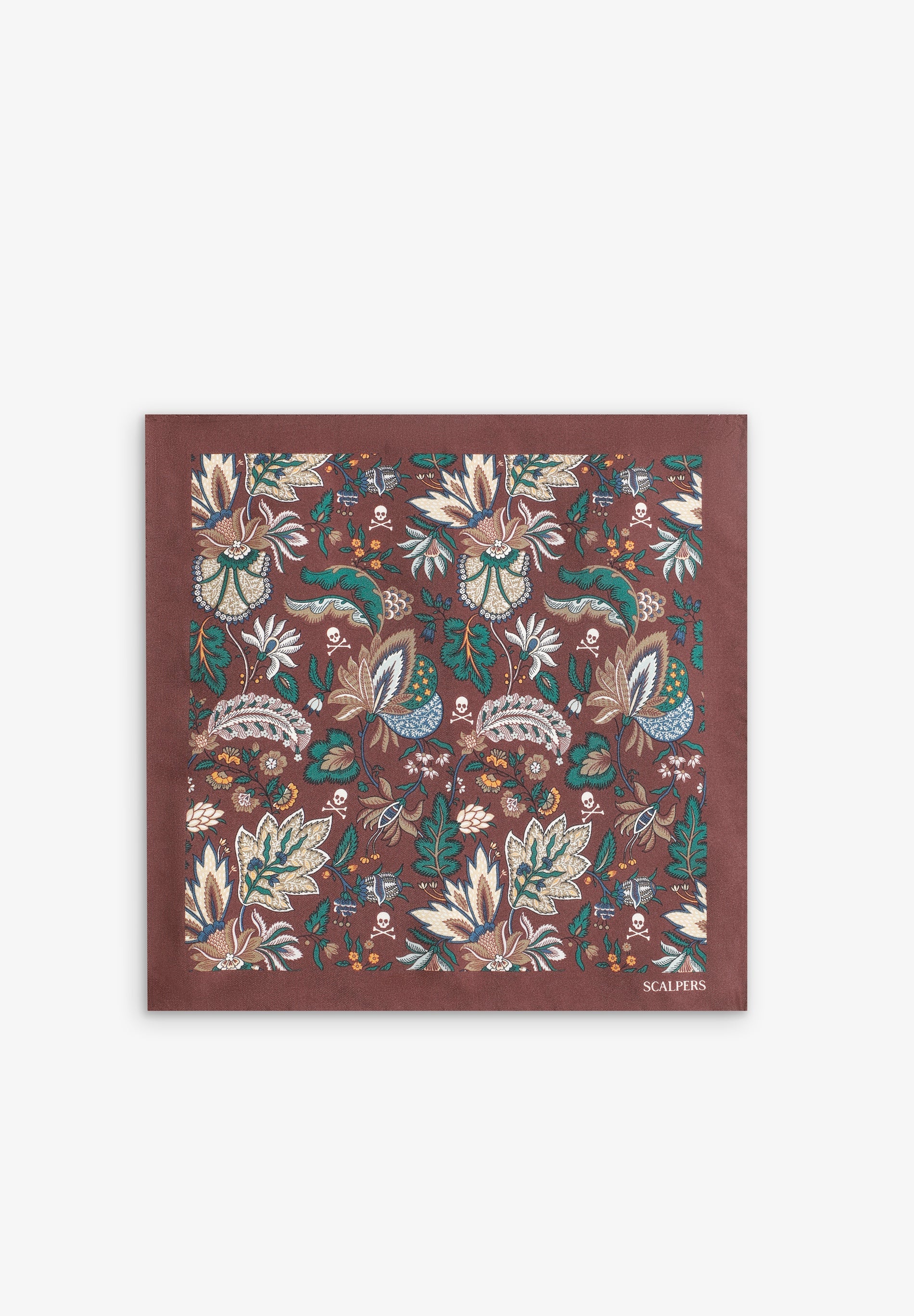 LENÇO DE BOLSO DE SEDA PADRÃO FLORES