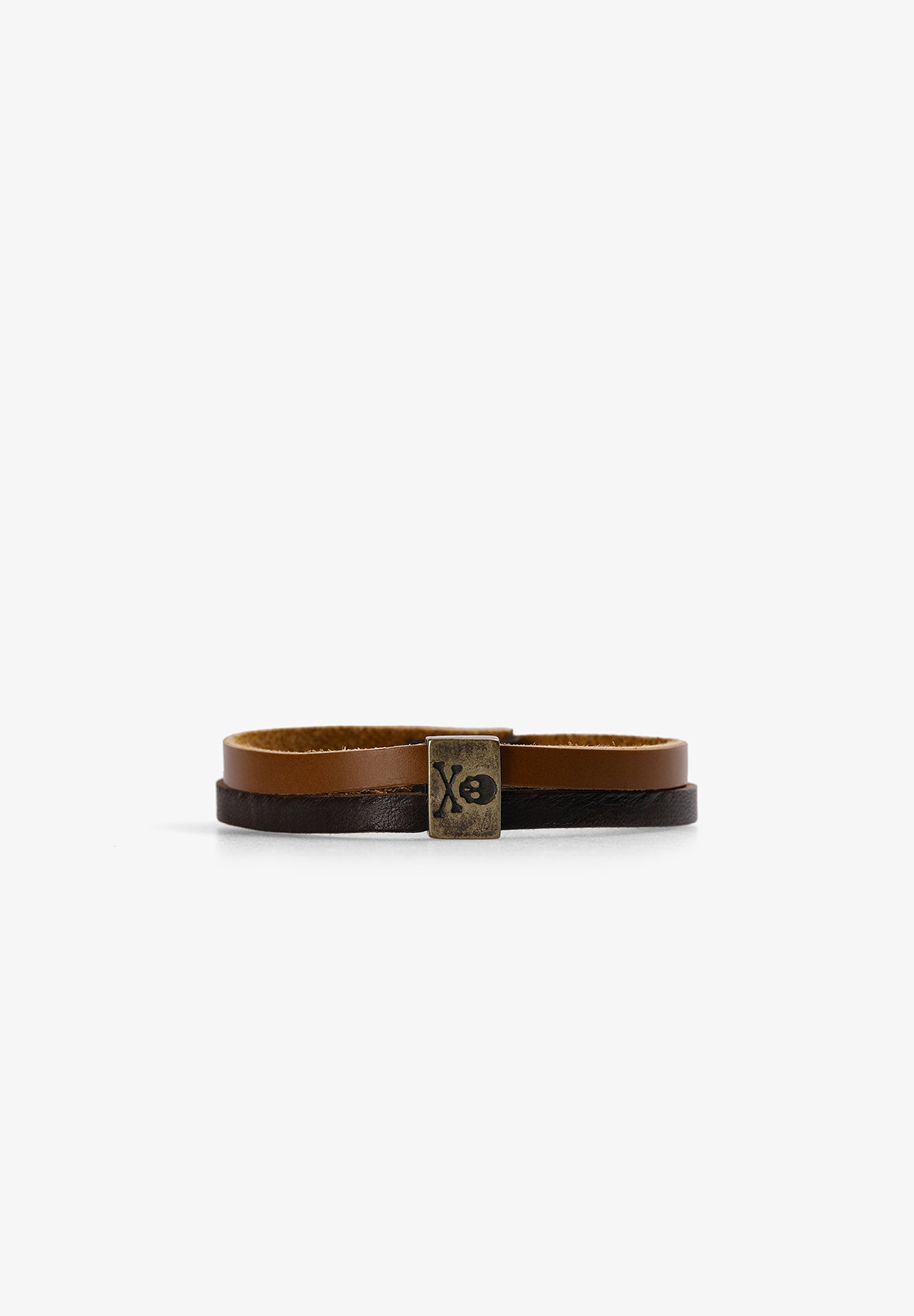 PULSEIRA DUPLA EM PELE COM LOGO