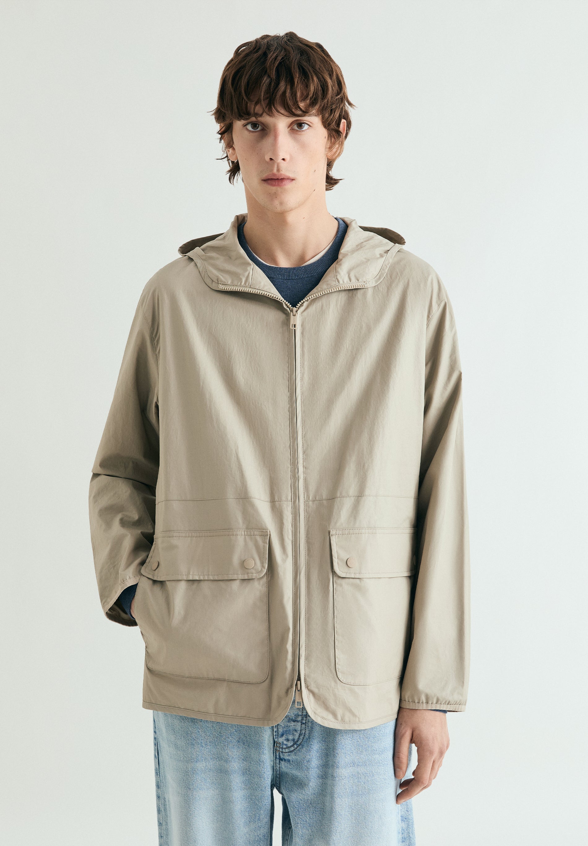 CARDIGAN COM CAPUZ E MESH