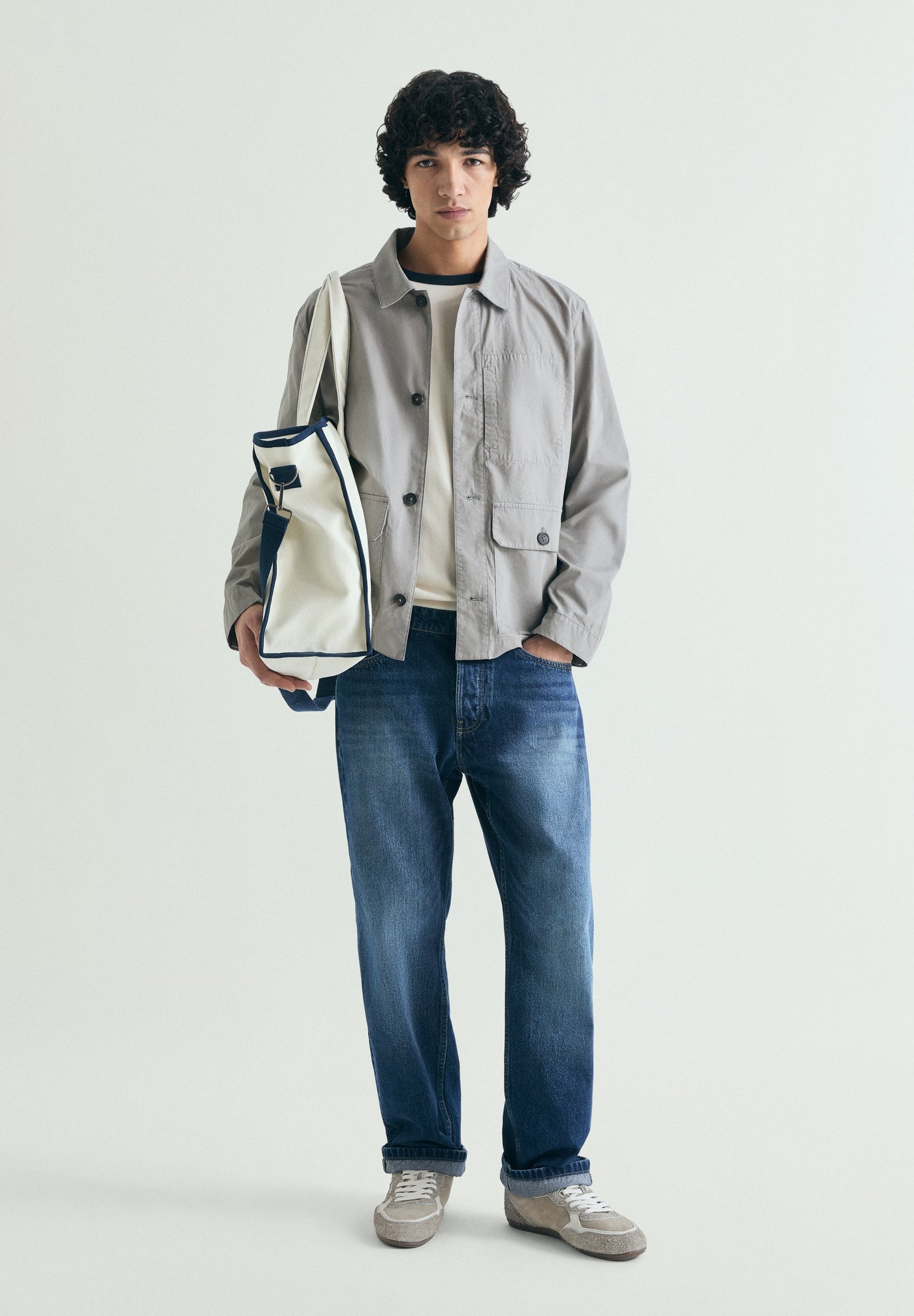 CAMISA COMPRIDA DE ALGODÃO COM BOLSOS