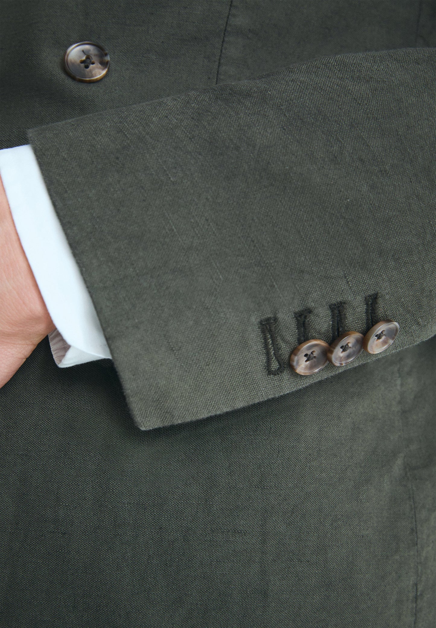 BLAZER CRUZADO DE FATO EM LINHO
