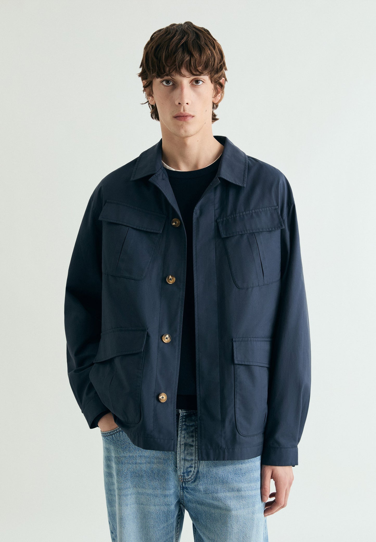 CARDIGAN MILITAR AZUL-MARINHO