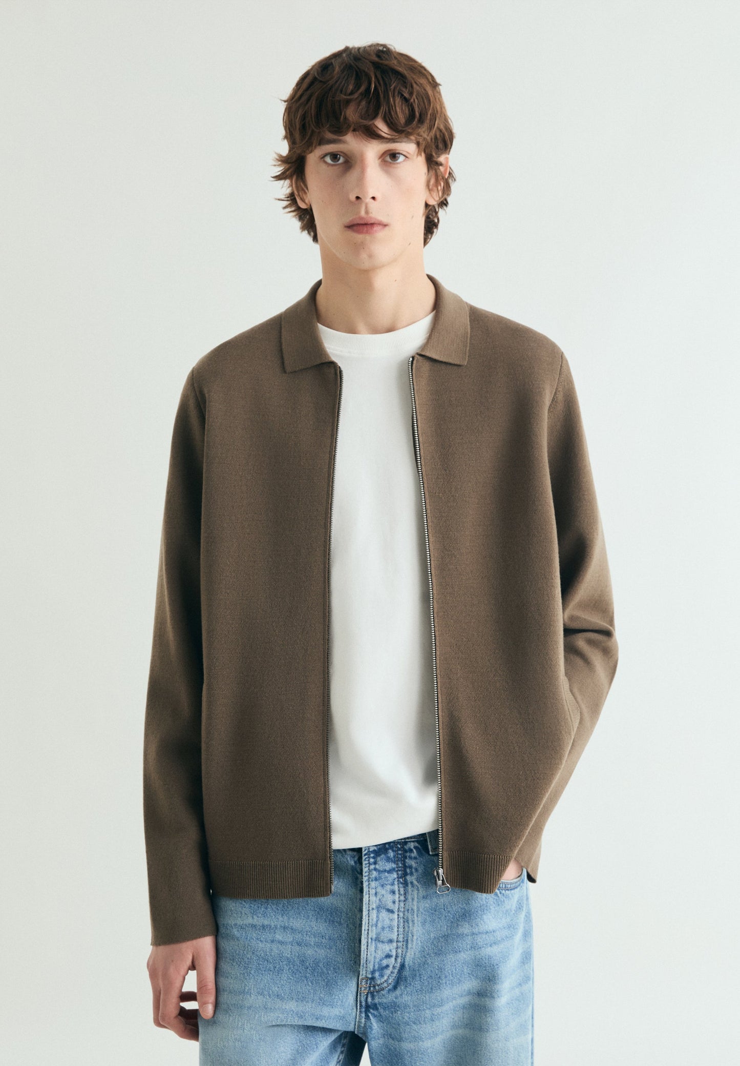 CARDIGAN DE LÃ COM FECHO DE CORRER