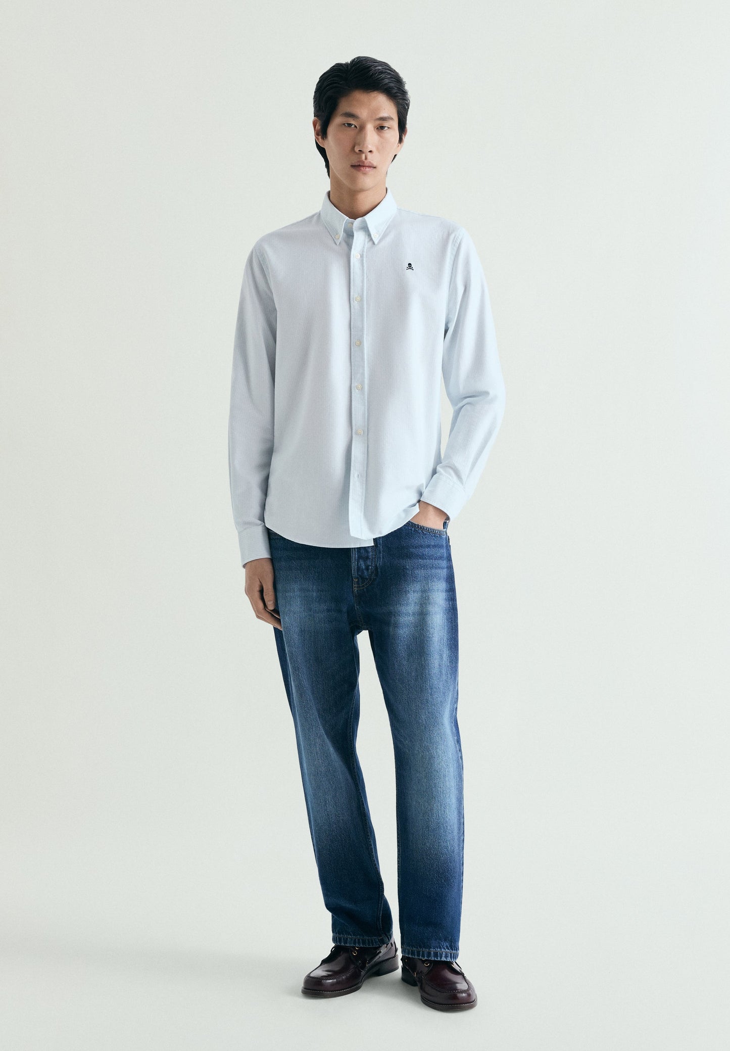 CAMISA OXFORD PADRÃO ÀS RISCAS