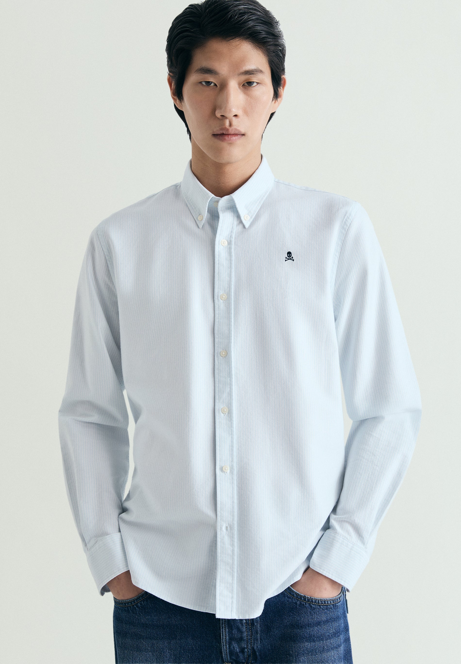 CAMISA OXFORD PADRÃO ÀS RISCAS