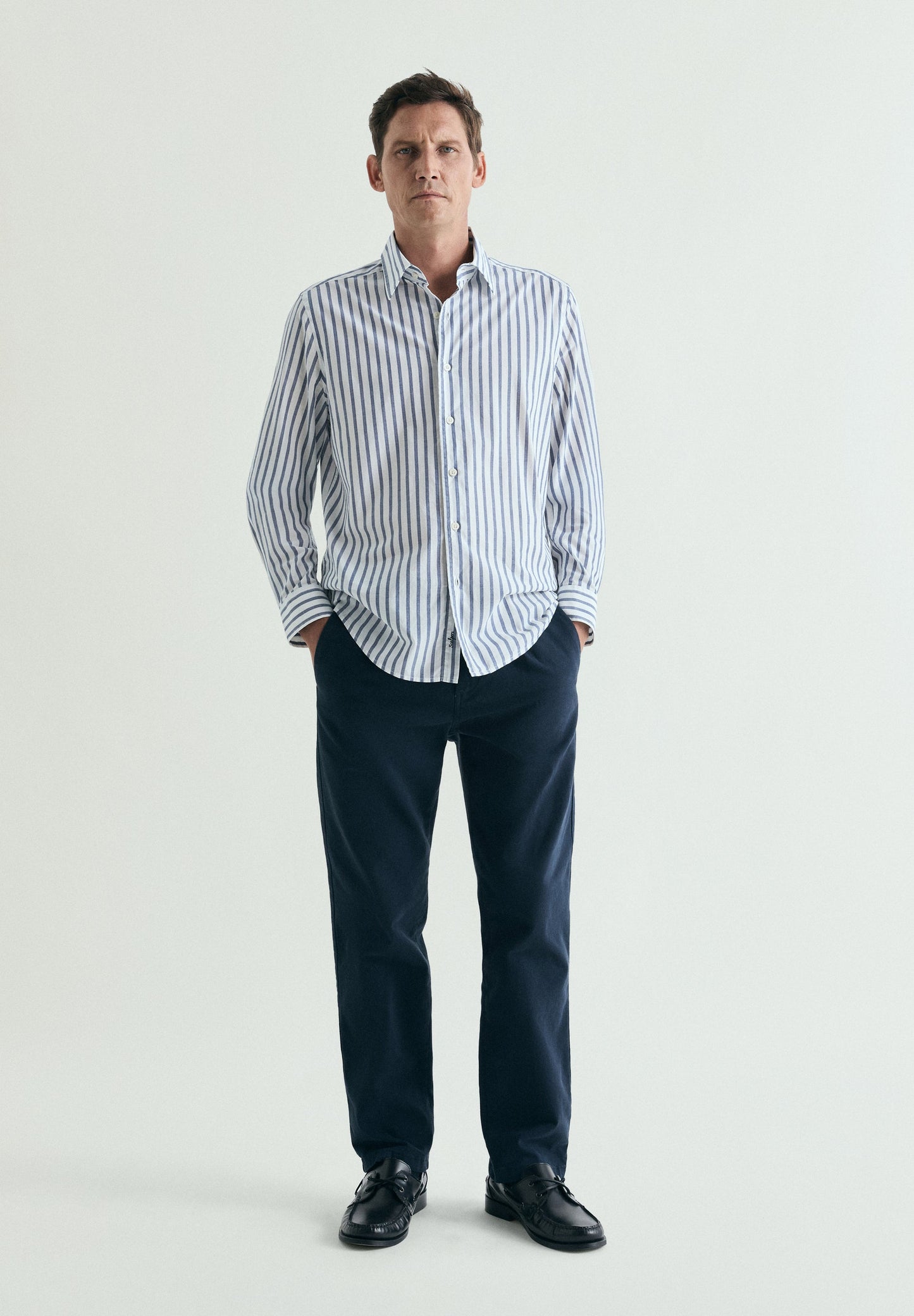 CAMISA ÀS RISCAS ALGODÃO REGULAR FIT