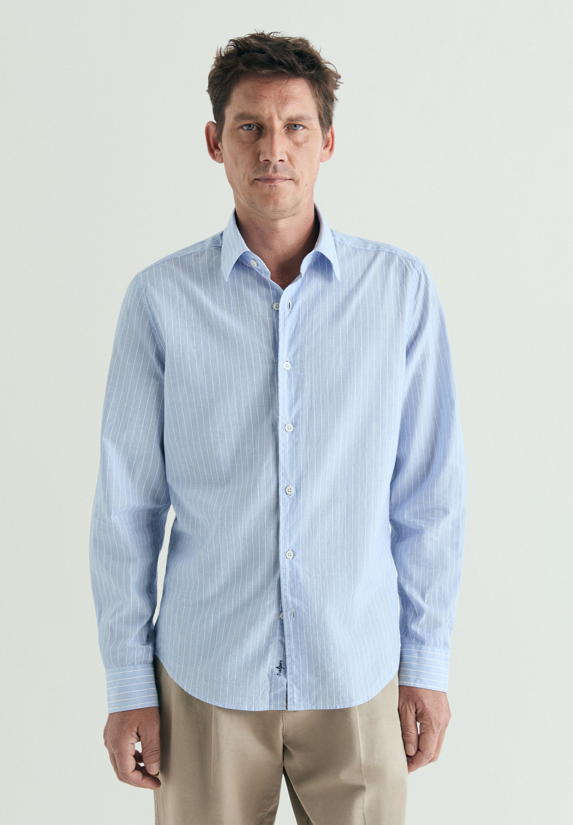 CAMISA ÀS RISCAS ALGODÃO REGULAR FIT